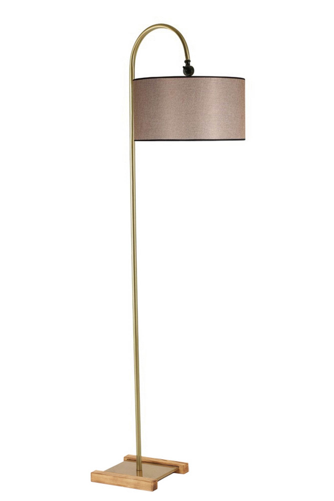 Candeeiro de Pé – 165 cm – Bege e Dourado – Metálico