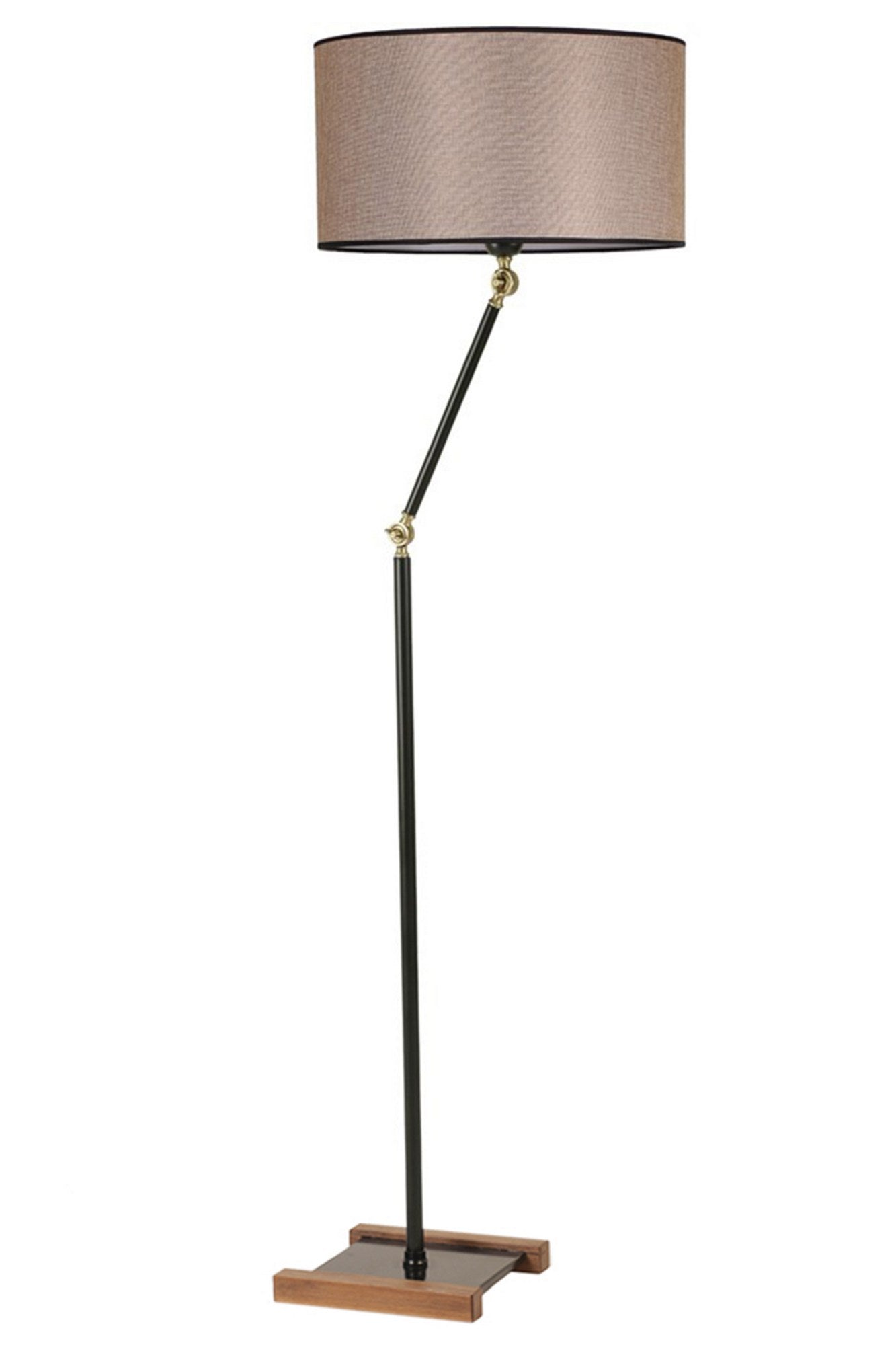 Candeeiro de Pé – 165 cm – Preto, Dourado, Vison – Metal