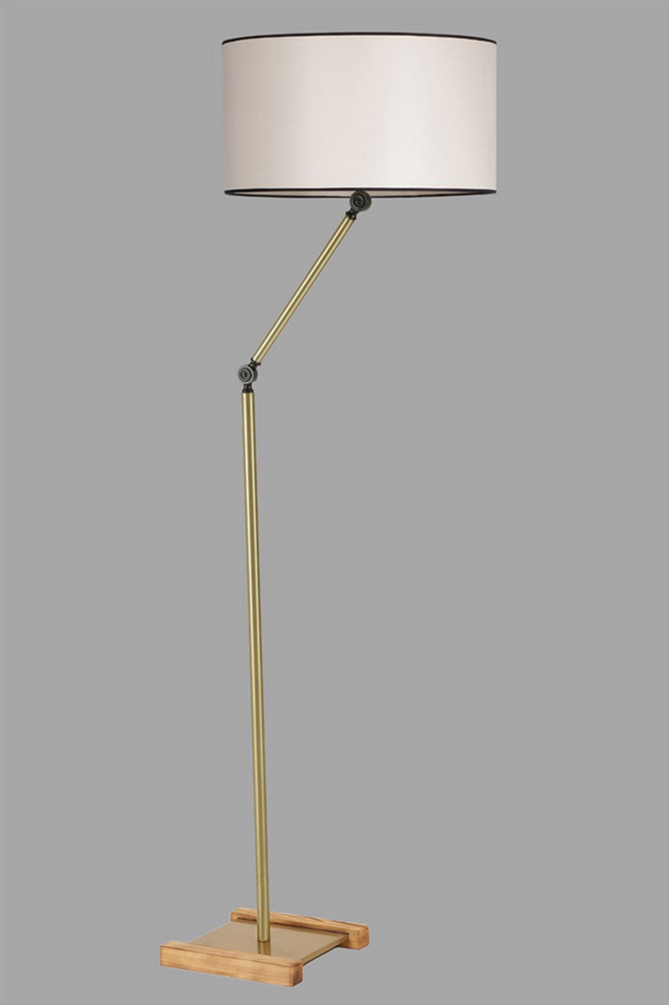 Candeeiro de Pé – 165 cm – Dourado, Creme – Metal