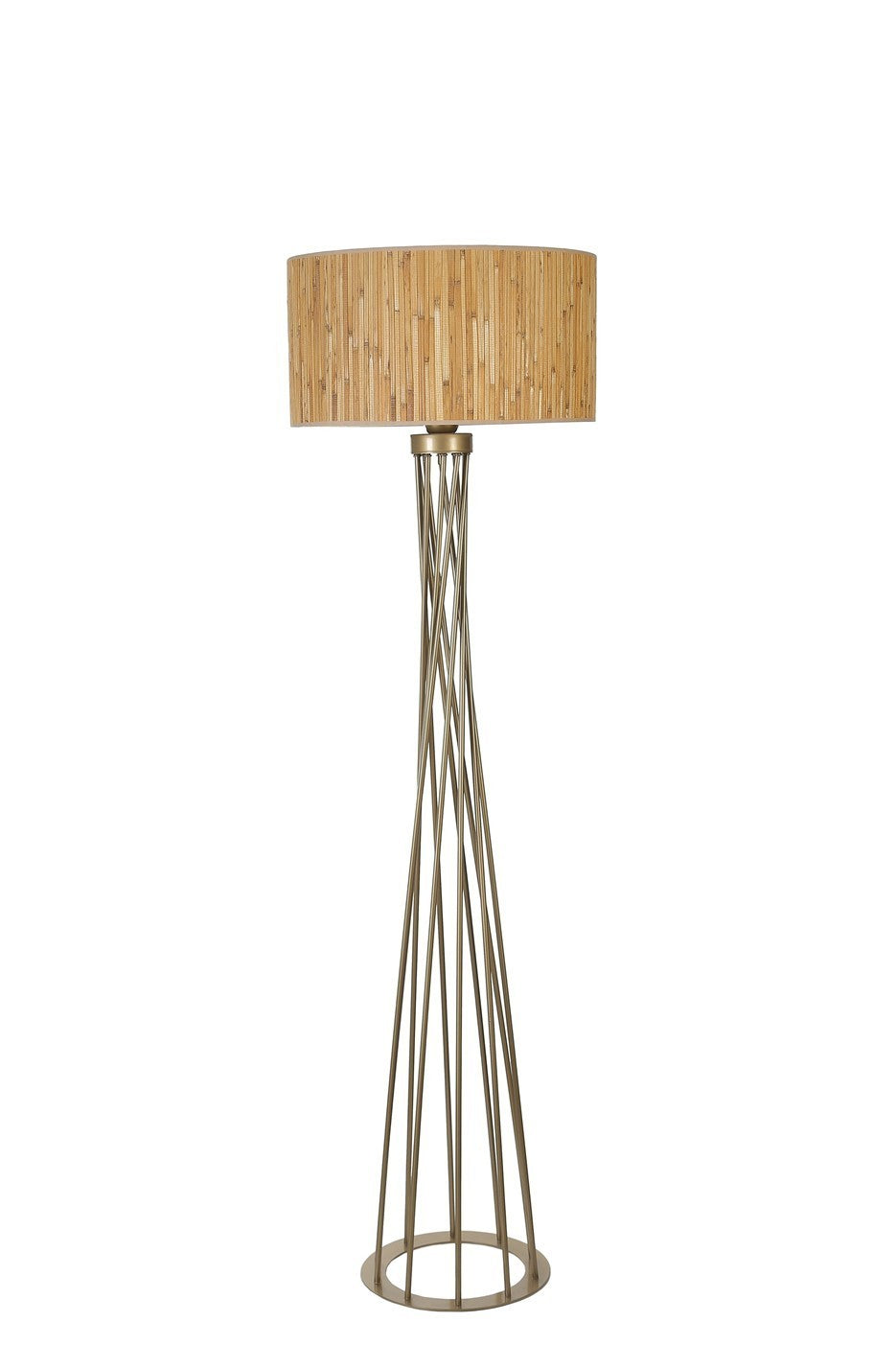Candeeiro de Pé – 170 cm – Carvalho e Ouro – Metal