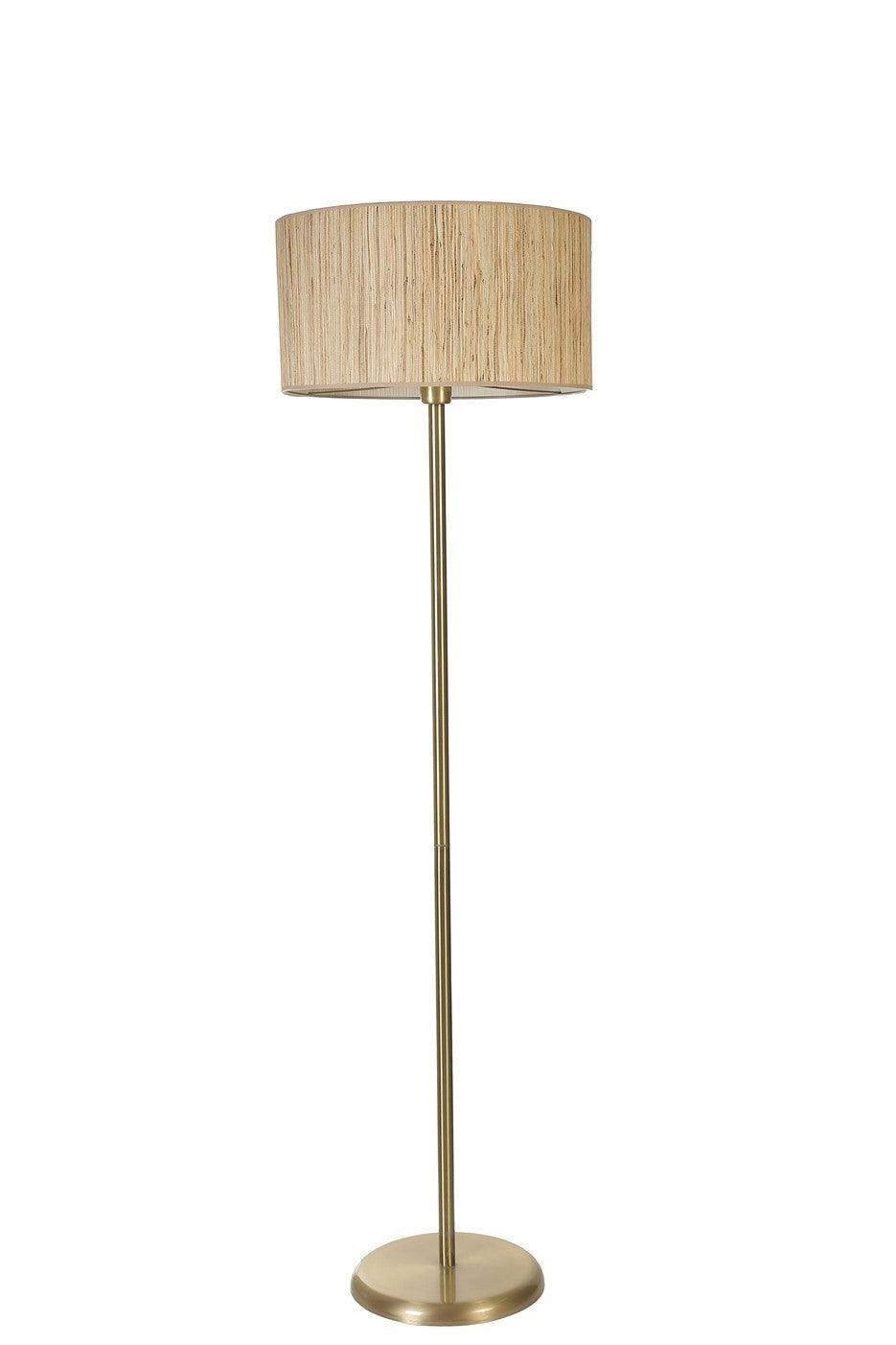 Candeeiro de Pé – 162 cm – Carvalho e Ouro – Metal e Bambu