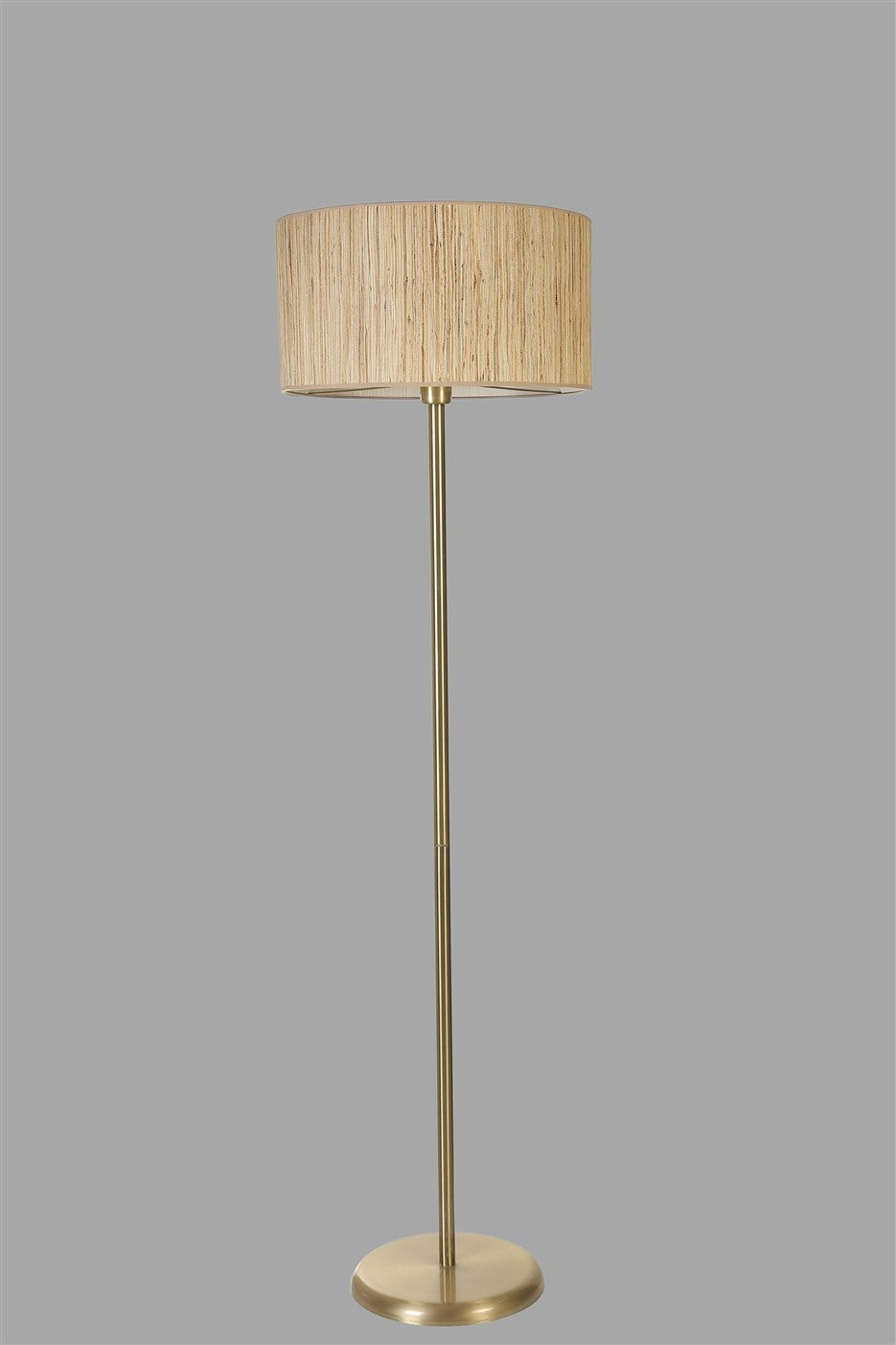 Candeeiro de Pé – 162 cm – Carvalho e Ouro – Metal e Bambu