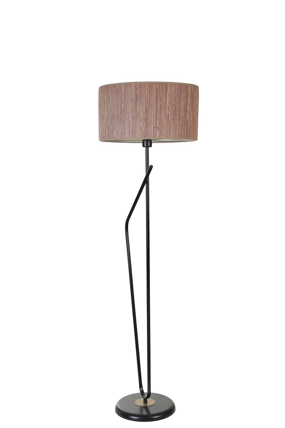 Candeeiro de Pé – 155 cm – Preto – Metal e Tecido