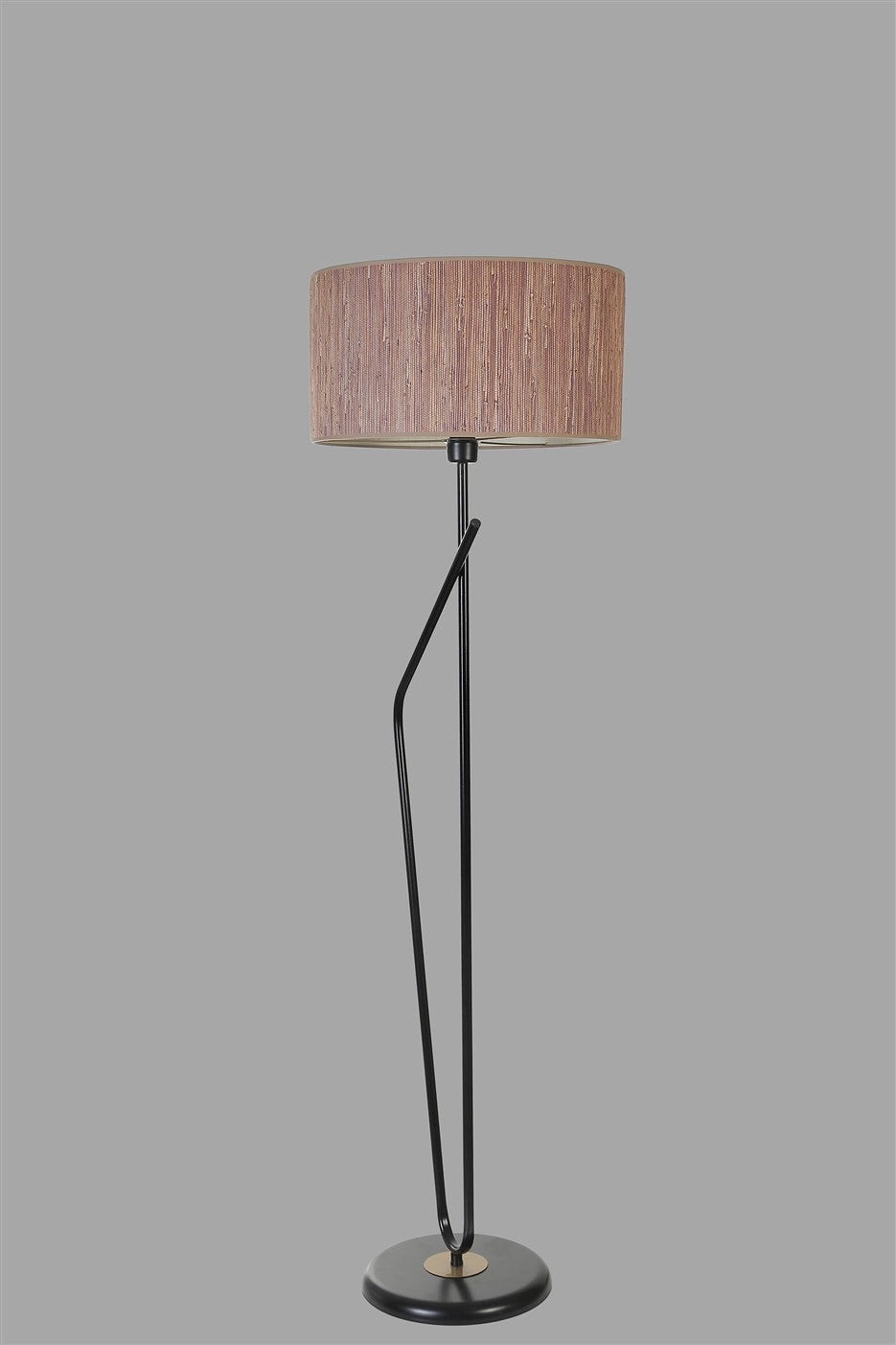Candeeiro de Pé – 155 cm – Preto – Metal e Tecido
