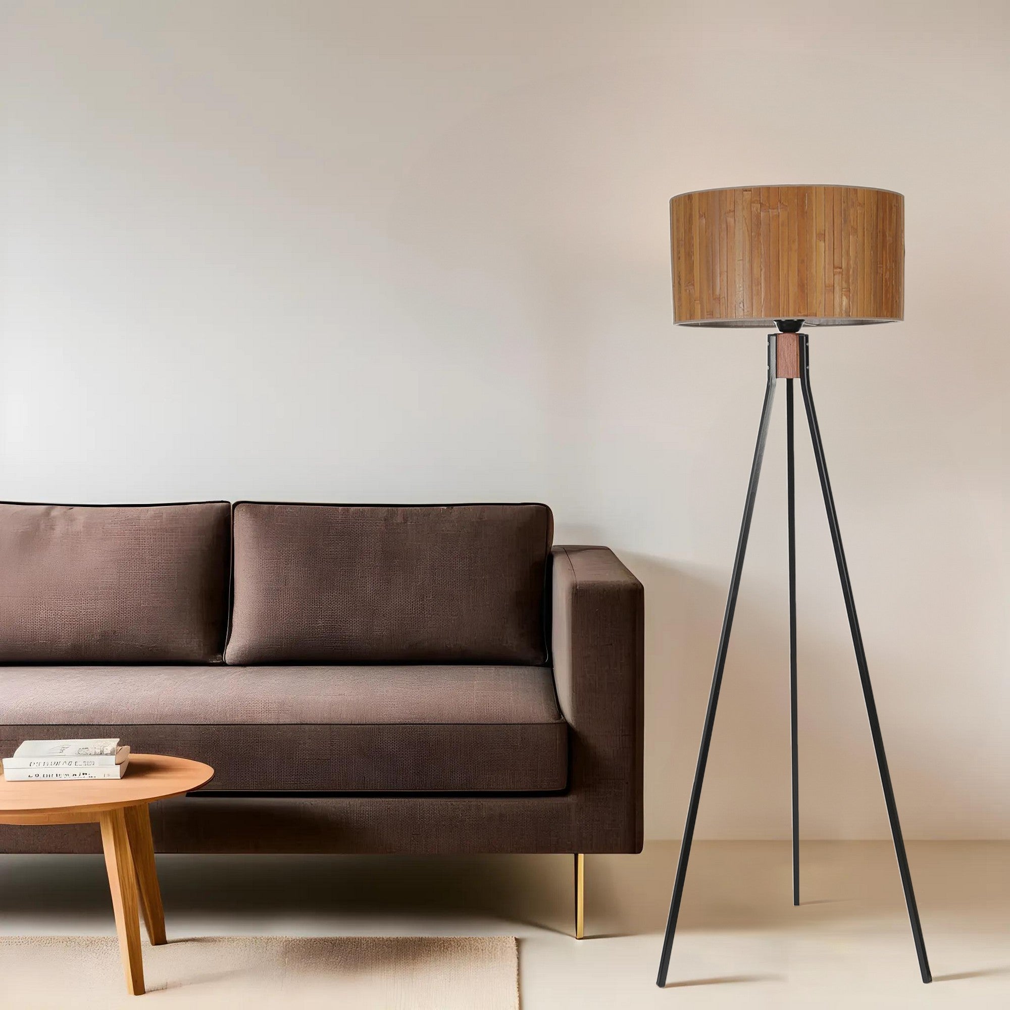 Candeeiro de Pé – 155 cm – Preto – Madeira