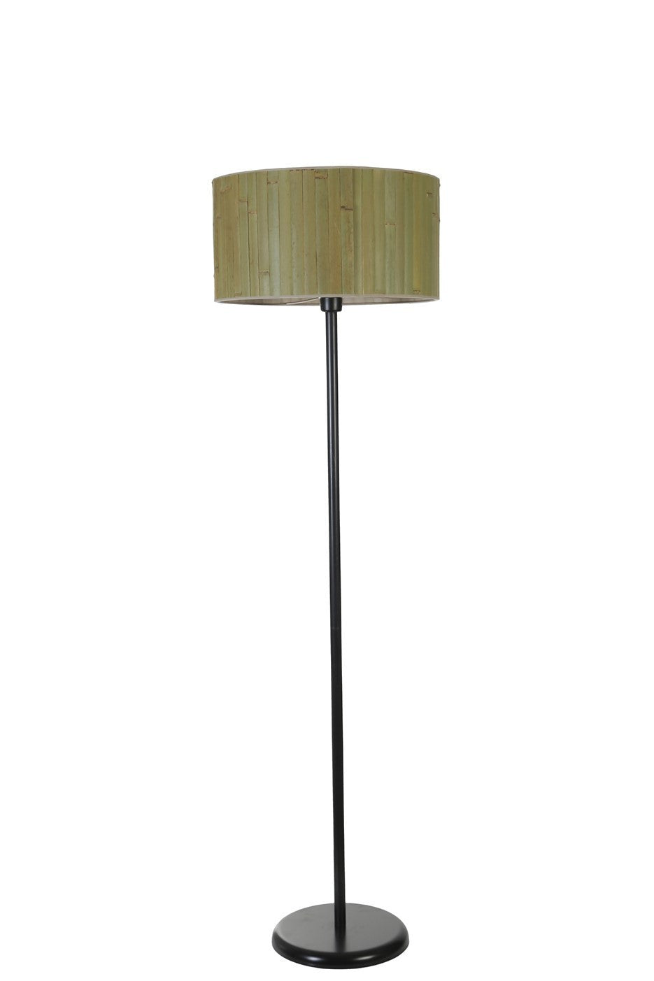 Candeeiro de Pé – 162 cm – Verde e Preto – Metal e Bambu