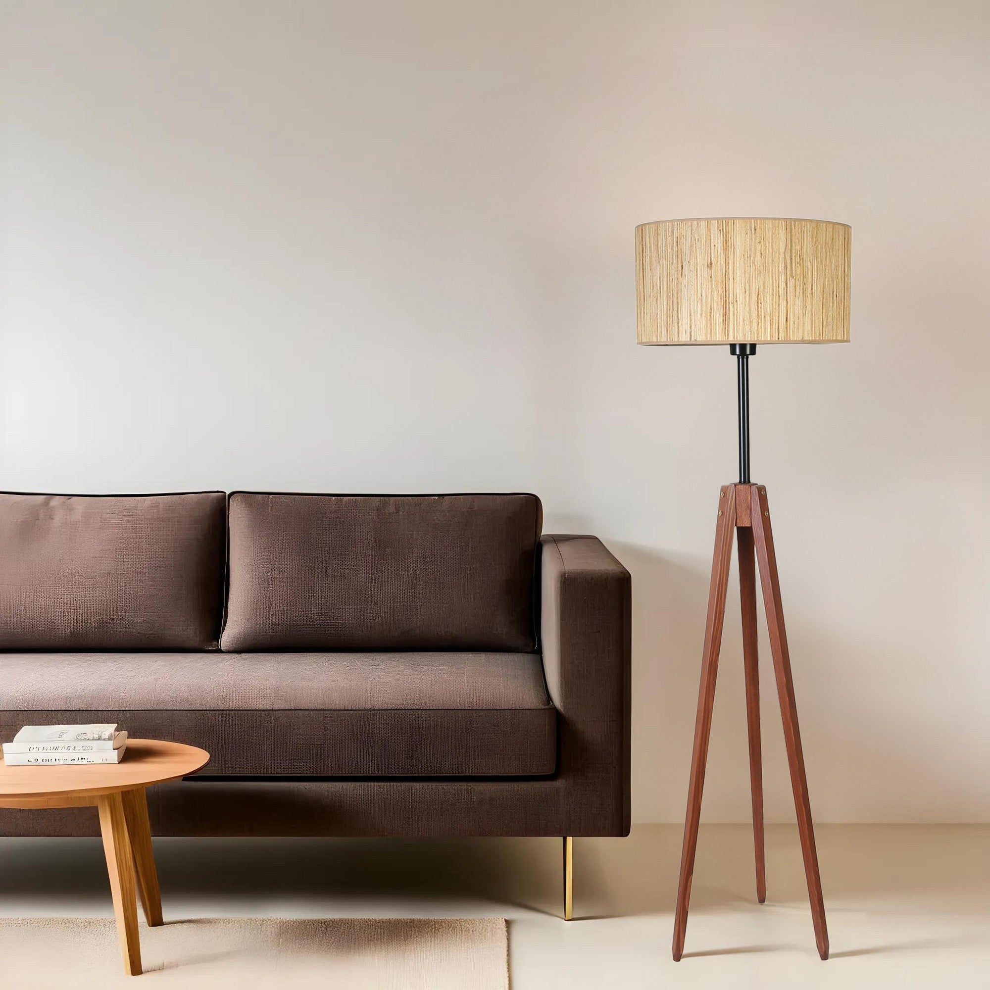 Candeeiro de Pé – 155 cm – Carvalho, Noz – Metal, Madeira