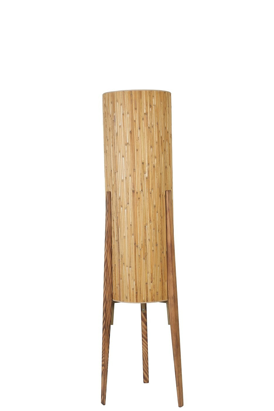 Candeeiro de Pé – 140 cm – Madeira – Metal e Tecido