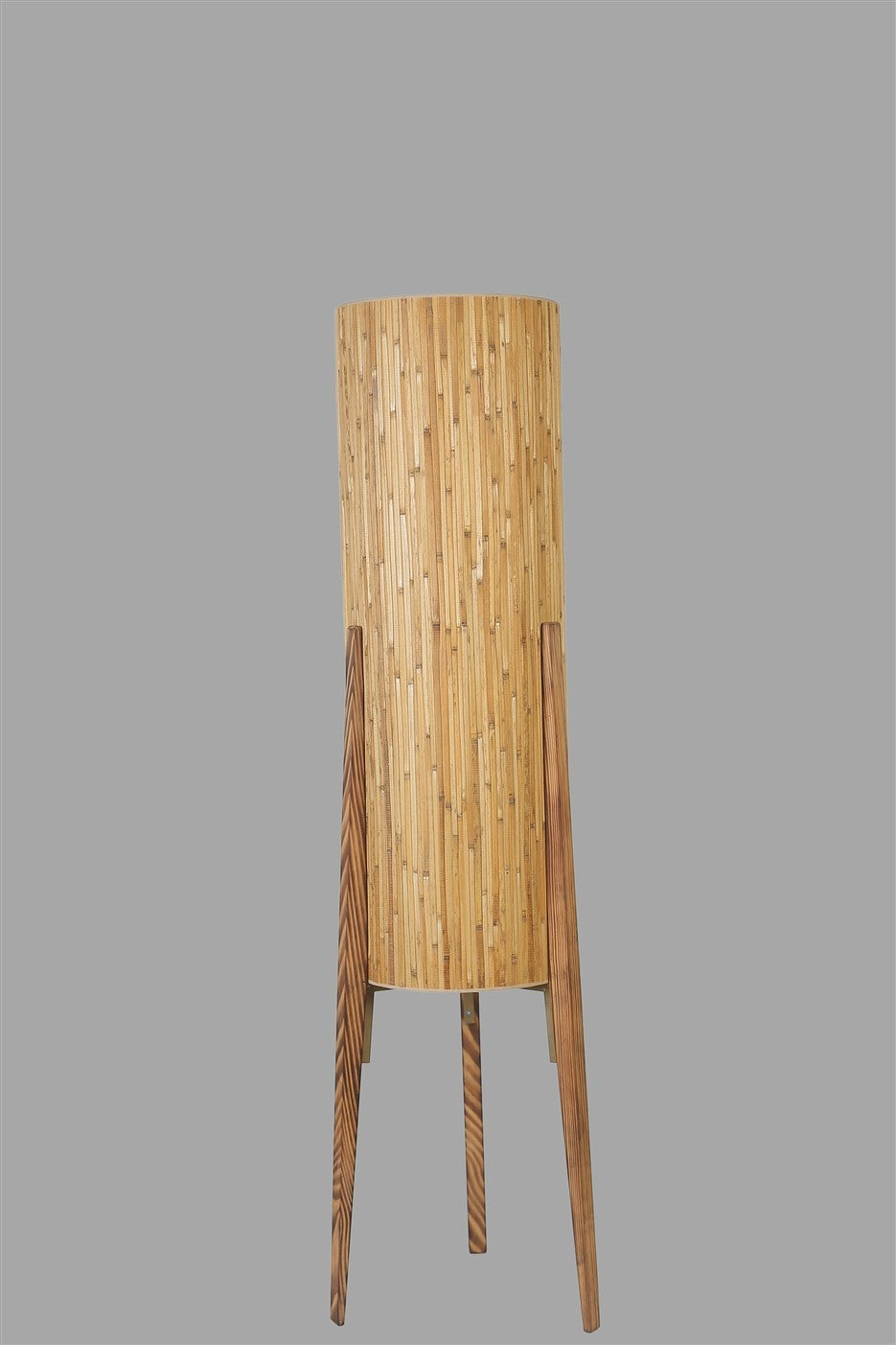 Candeeiro de Pé – 140 cm – Madeira – Metal e Tecido
