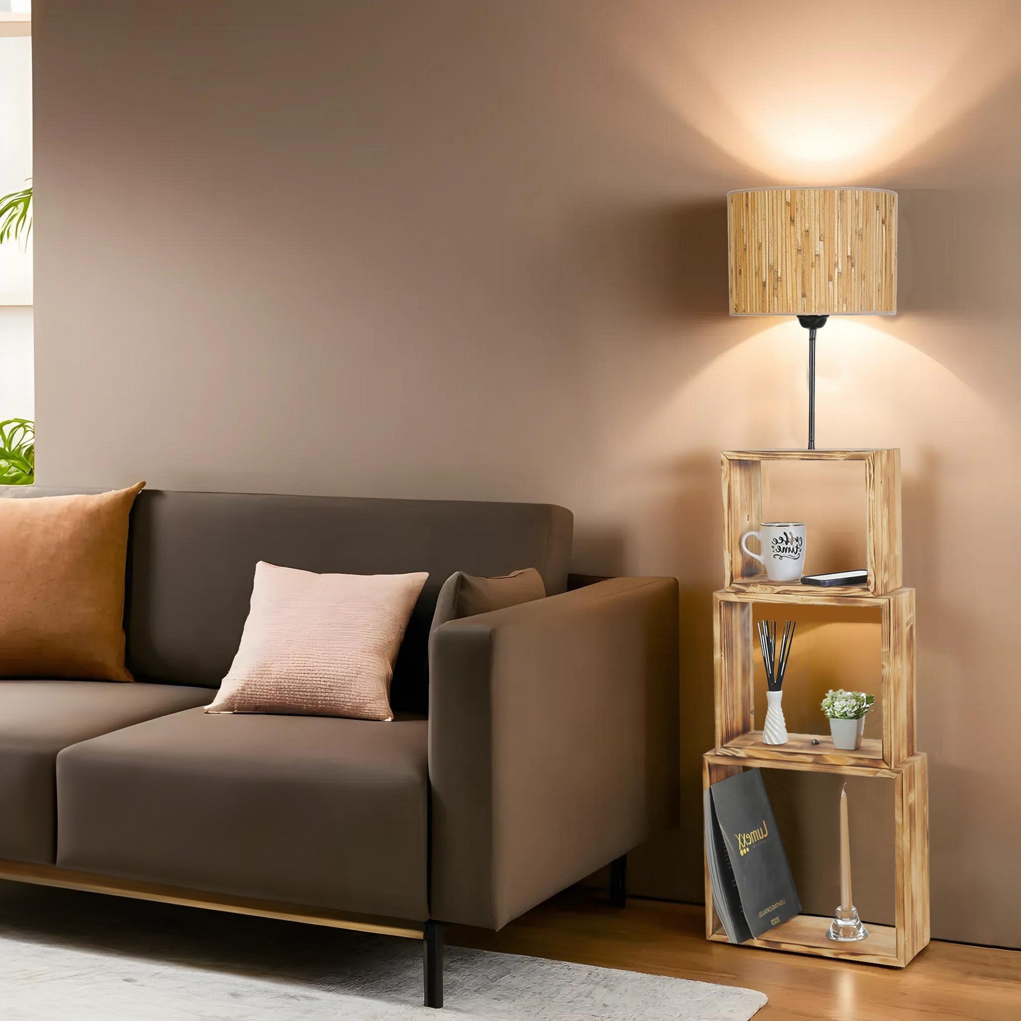 Candeeiro de Pé – 140 cm – Carvalho – Metal ou Madeira