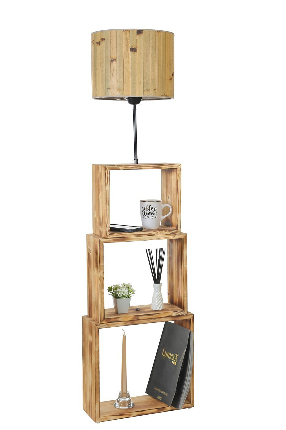 Candeeiro de Pé – 140 cm – Carvalho – Metal/Wood