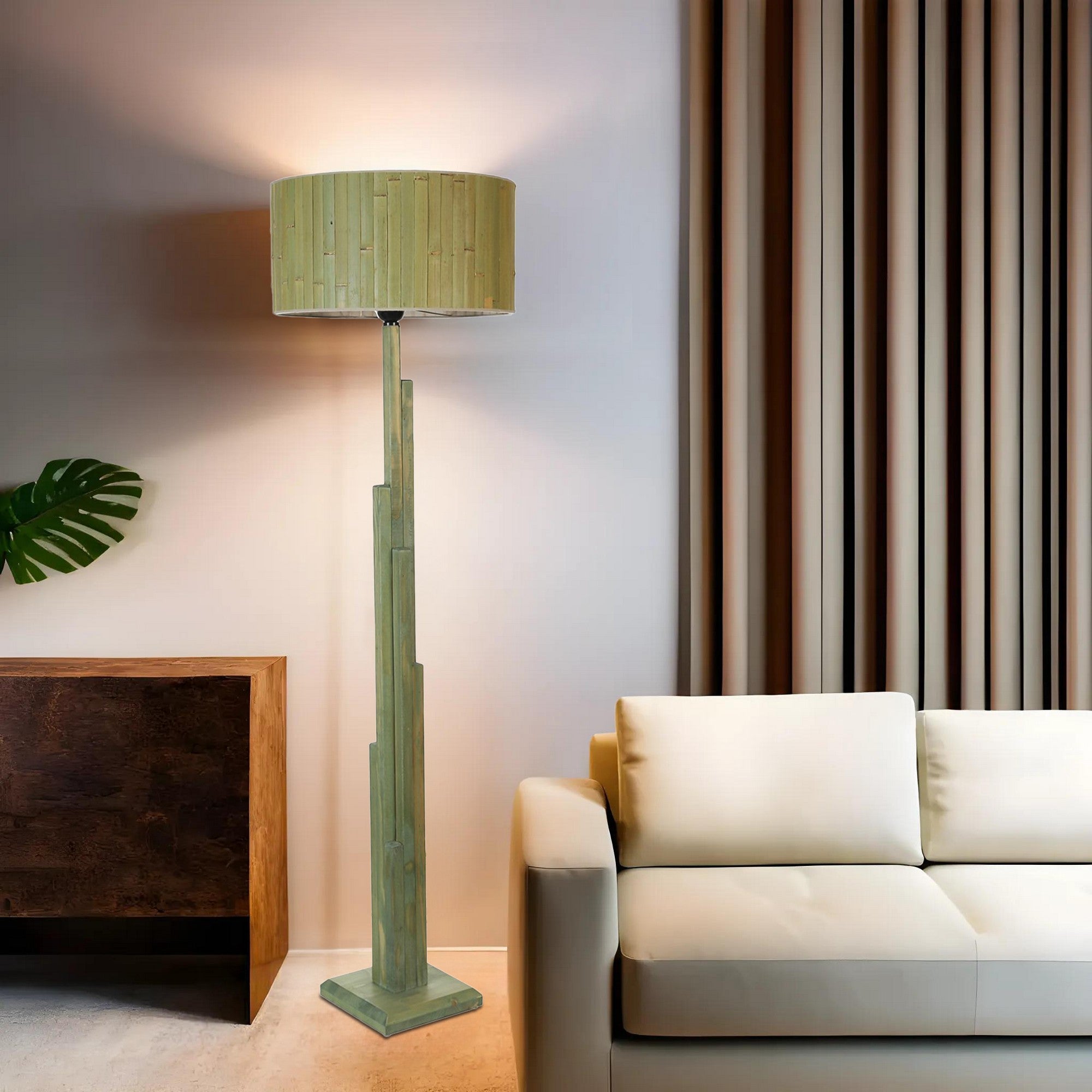 Candeeiro de Pé – 165 cm – Verde – Metal