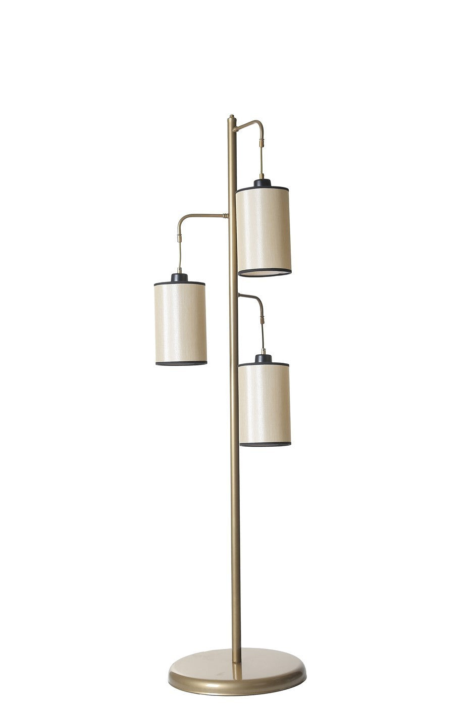 Candeeiro de Pé – 150 cm – Branco e Dourado – Metal