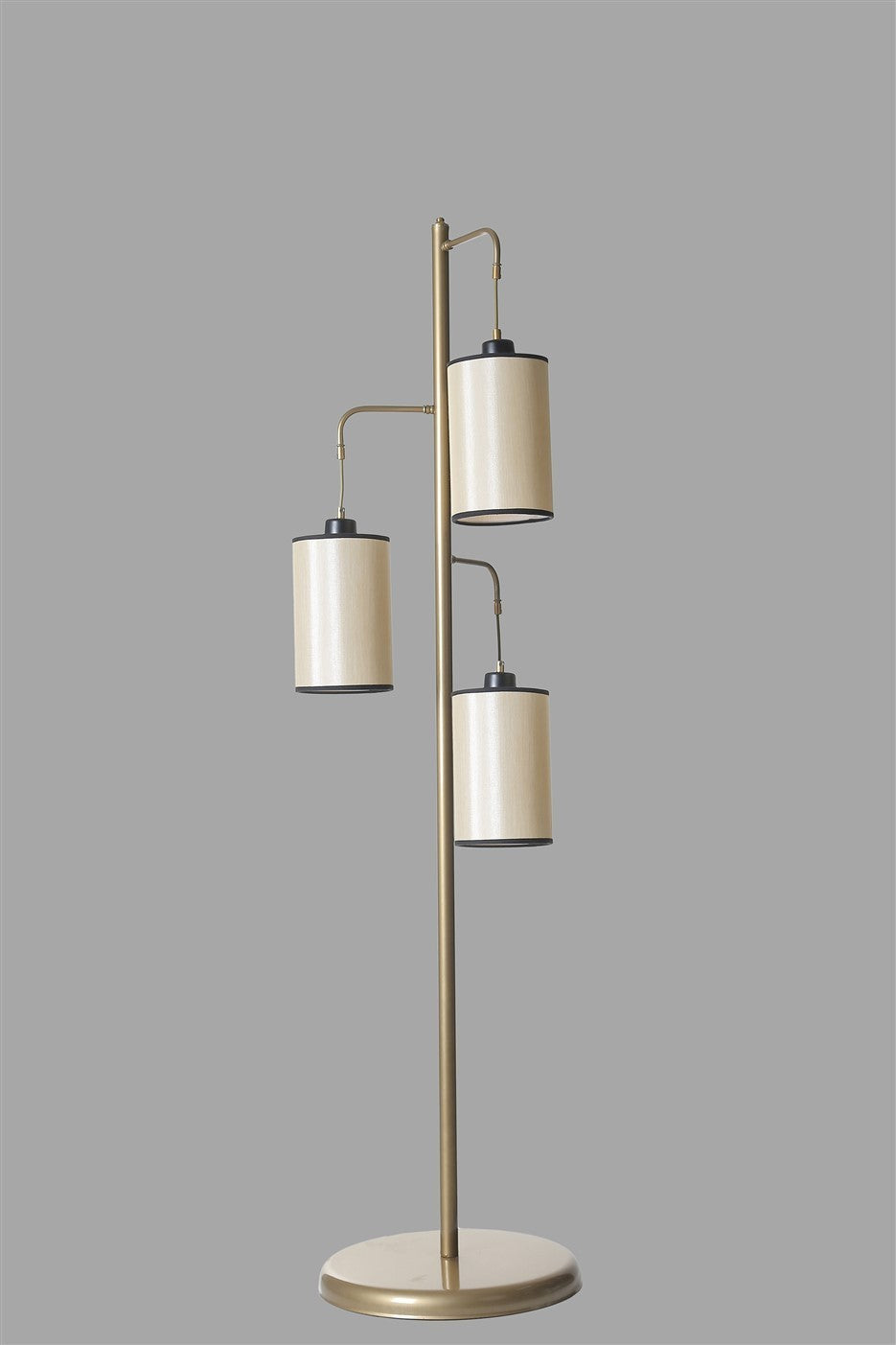 Candeeiro de Pé – 150 cm – Branco e Dourado – Metal