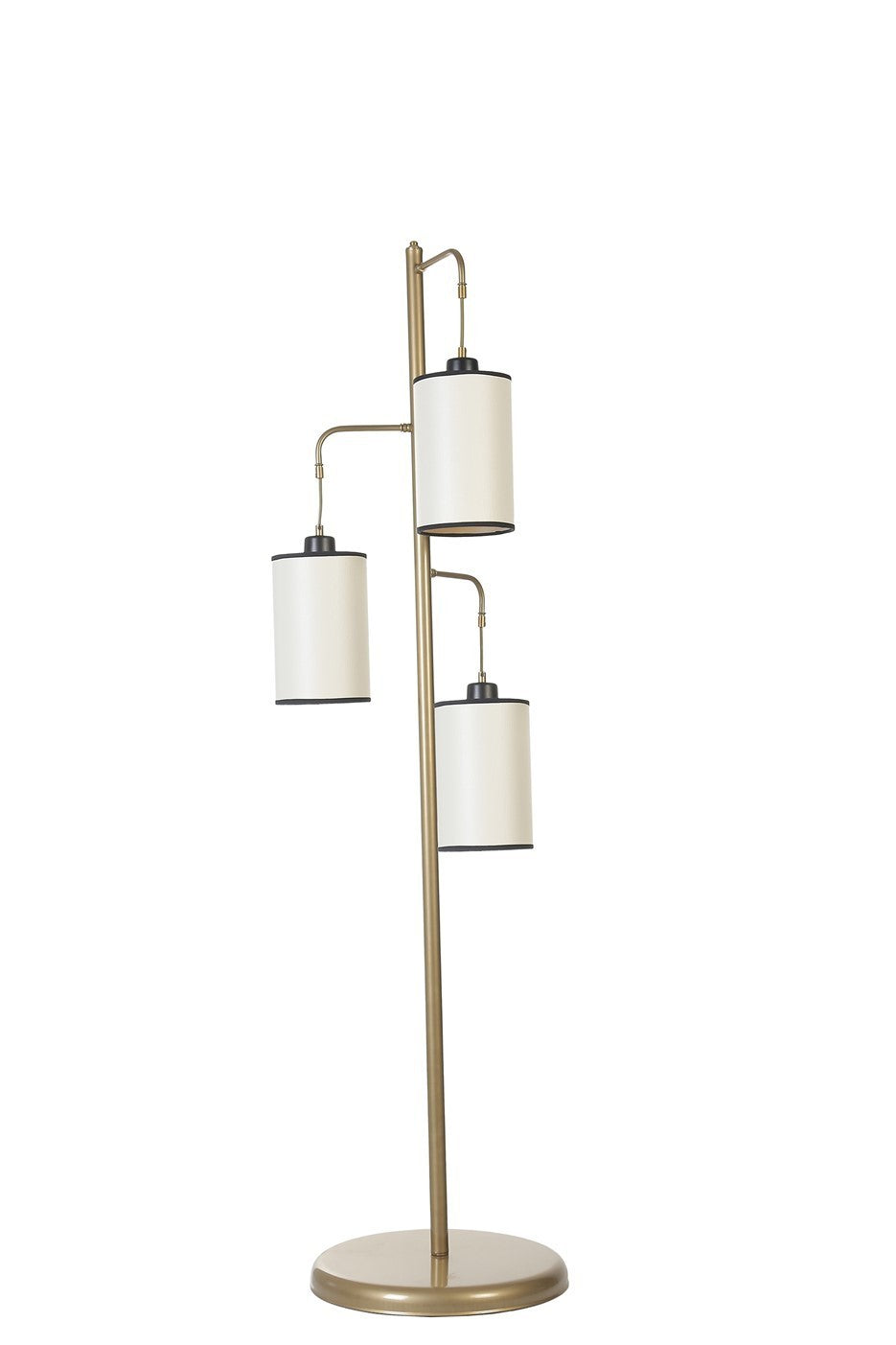 Candeeiro de Pé – 150 cm – Branco e Dourado – Metal