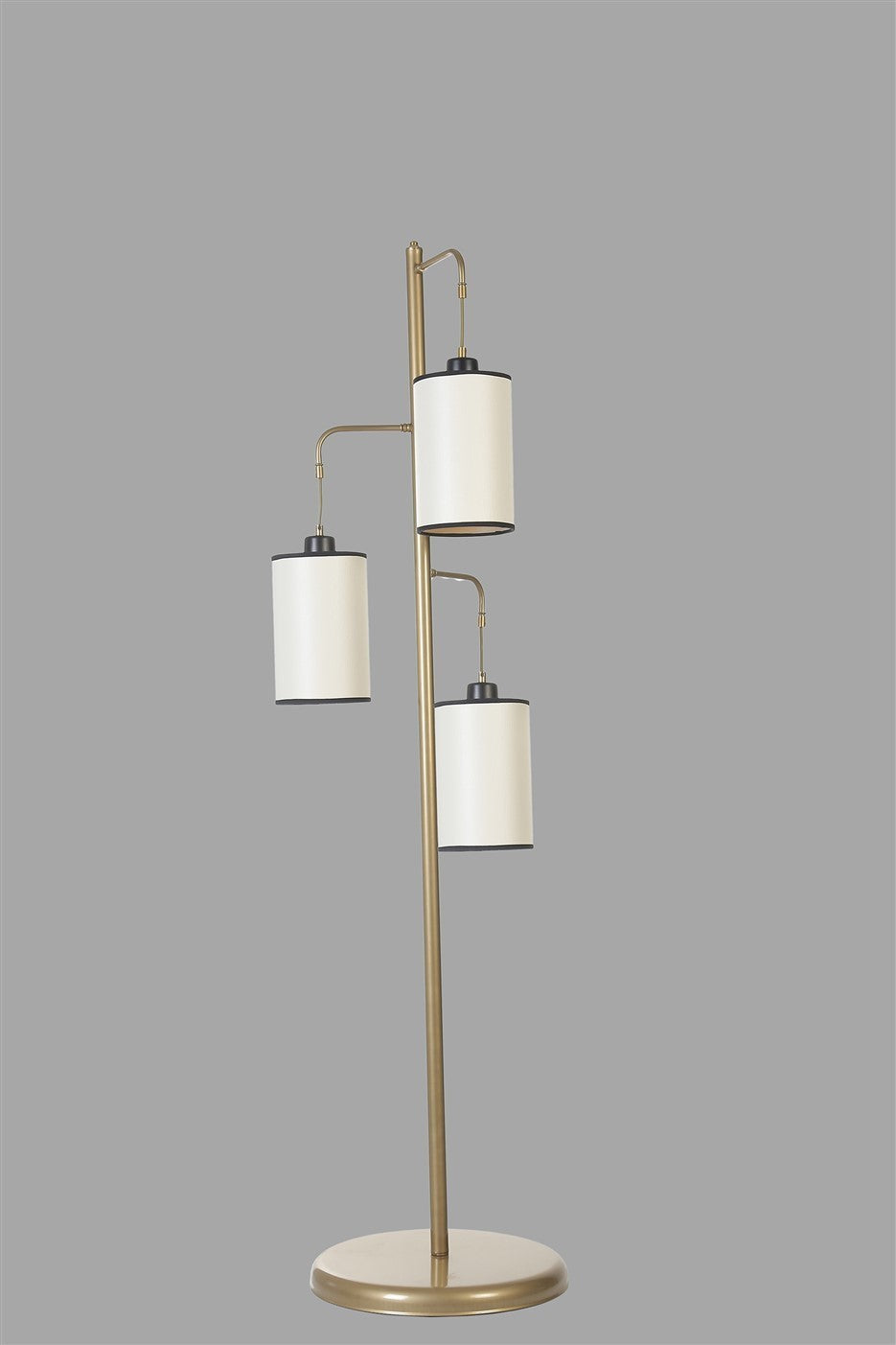Candeeiro de Pé – 150 cm – Branco e Dourado – Metal