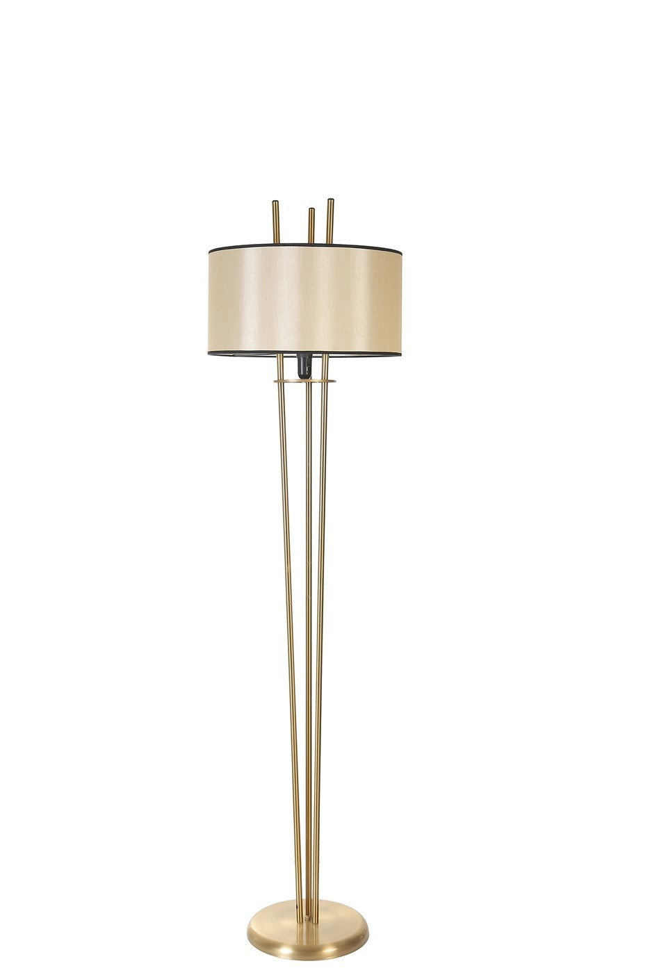 Candeeiro de Pé – 165 cm – Dourado e Preto – Metal