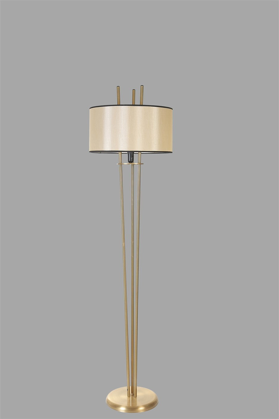 Candeeiro de Pé – 165 cm – Dourado e Preto – Metal