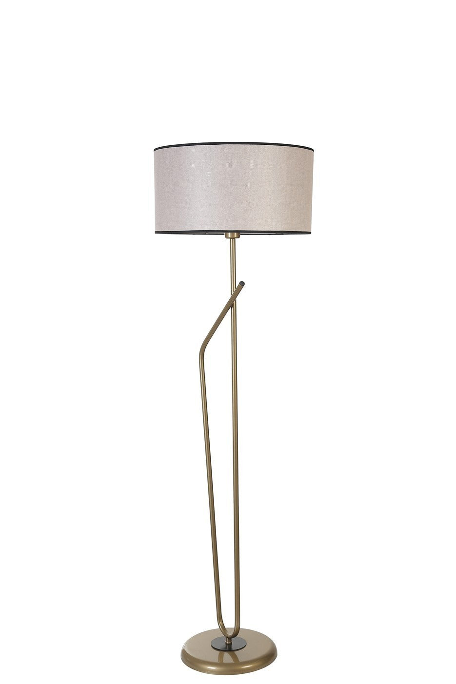 Candeeiro de Pé – 155 cm – Dourado e Cinza – Metal