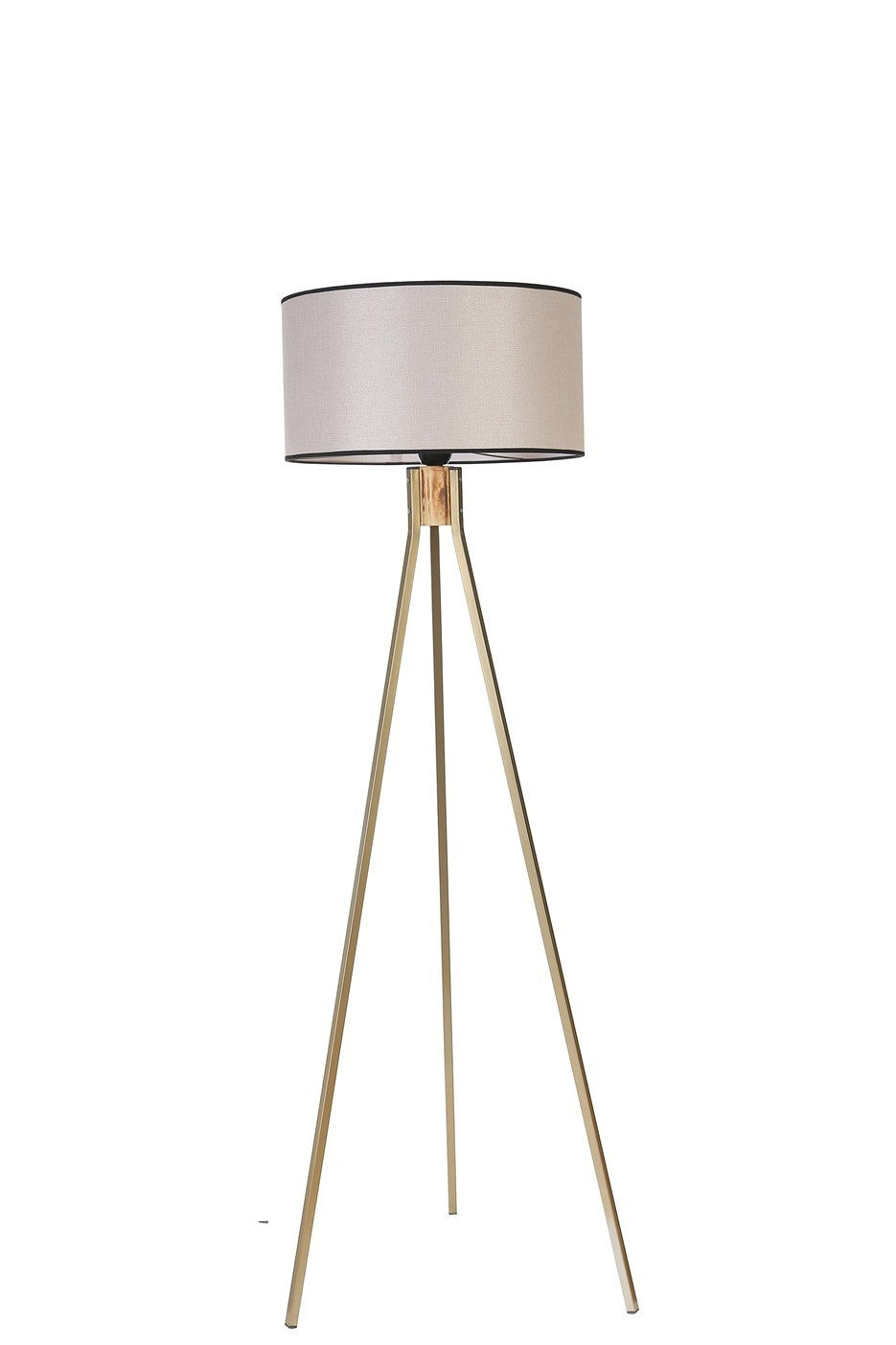 Candeeiro de Pé – 155 cm – Dourado e Cinza – Metal
