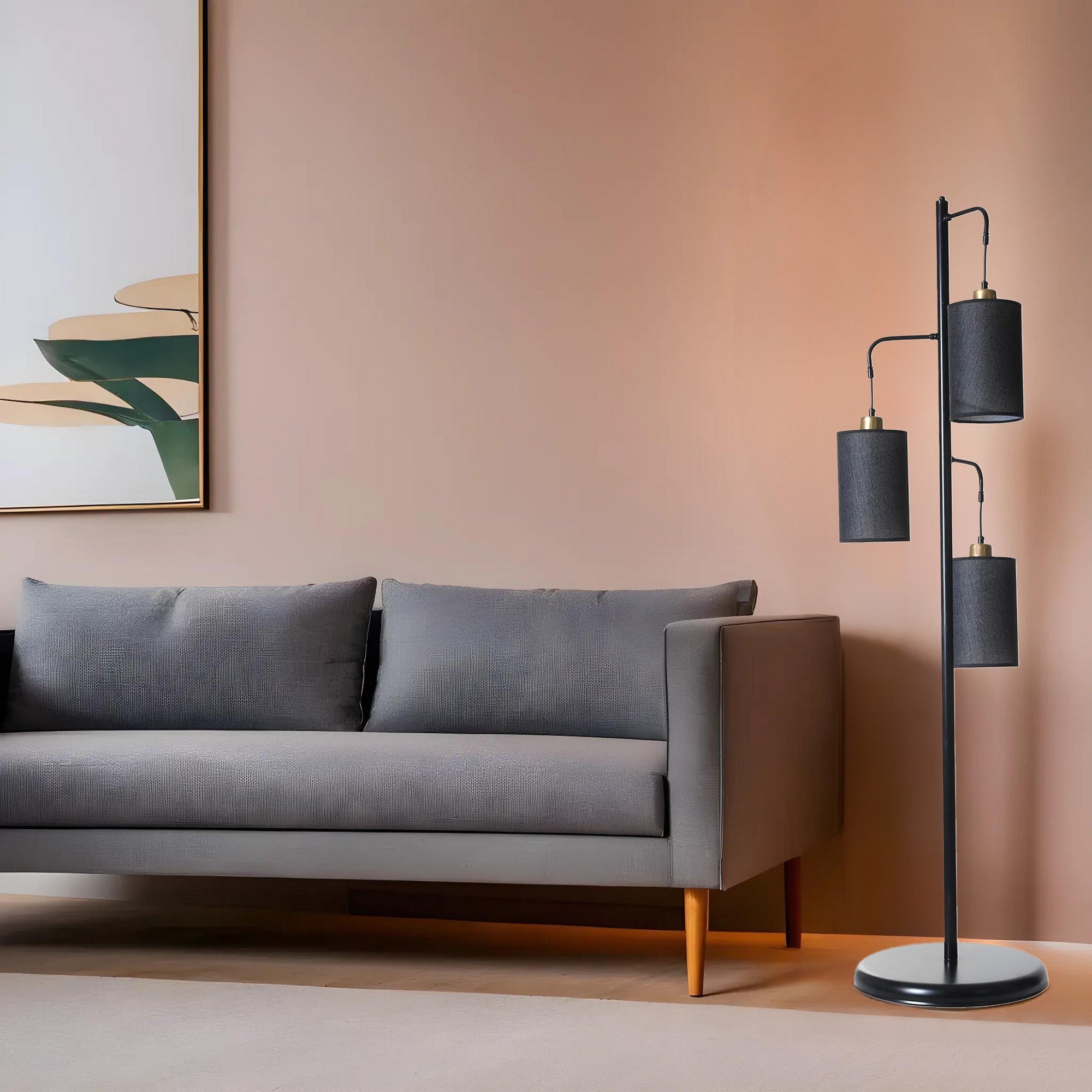 Candeeiro de Pé – 150 cm – Preto – Metal