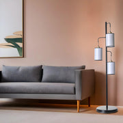 Candeeiro de Pé – 150 cm – Cinza e Preto – Metal