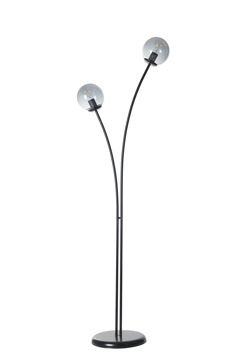 Candeeiro de Pé – 50 cm x 165 cm – Preto e Branco – Metal e Vidro