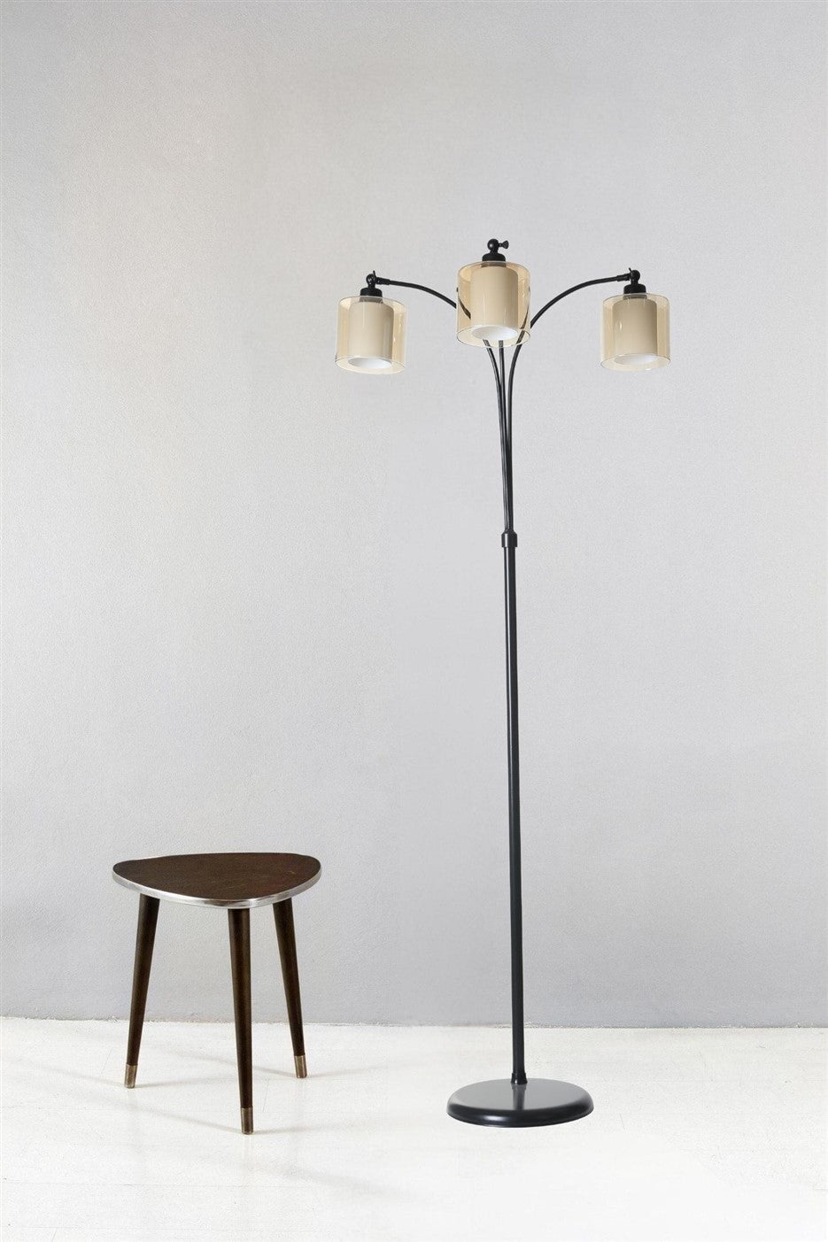 Candeeiro de Pé – 160 cm – Âmbar e Preto – Metal