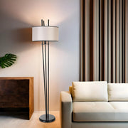 Candeeiro de Pé – 165 cm – Cinza e Preto – Metal