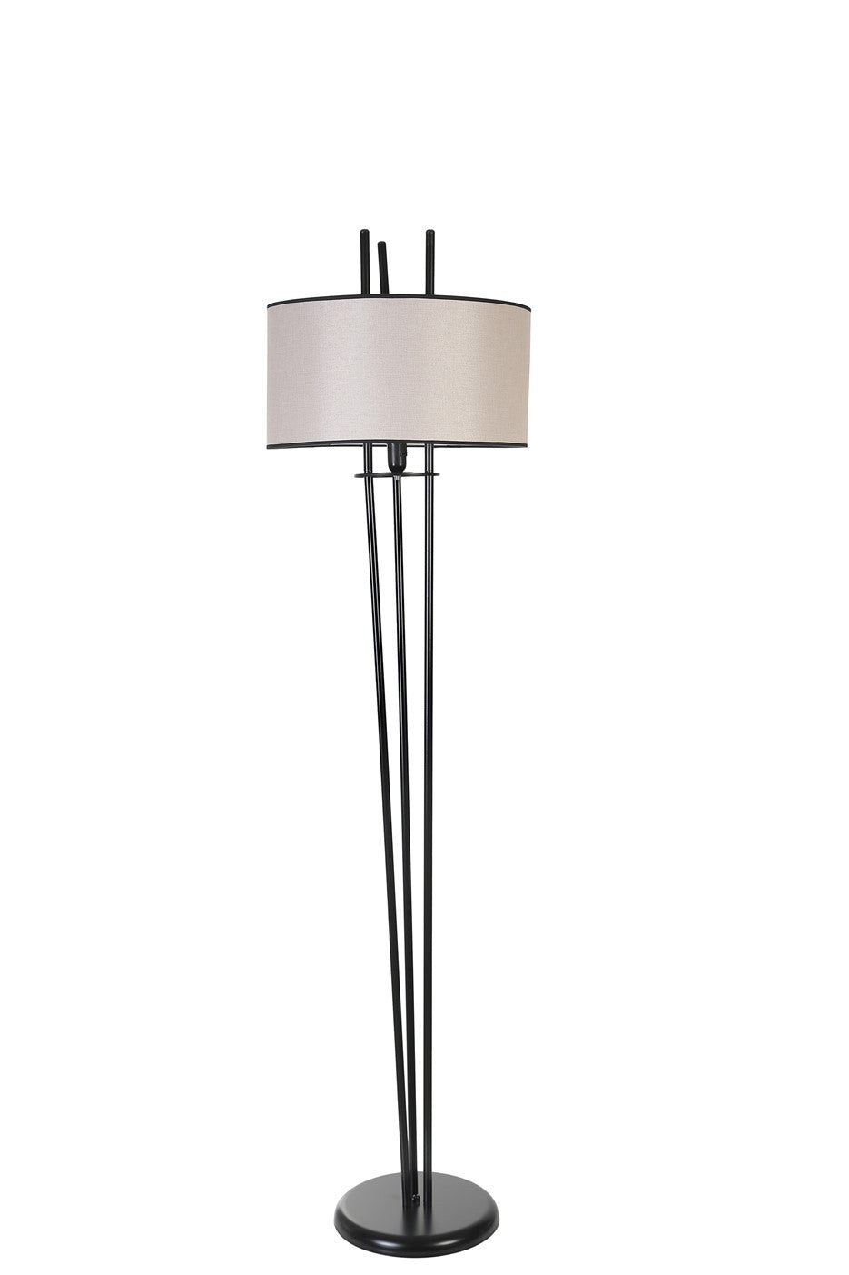 Candeeiro de Pé – 165 cm – Cinza e Preto – Metal