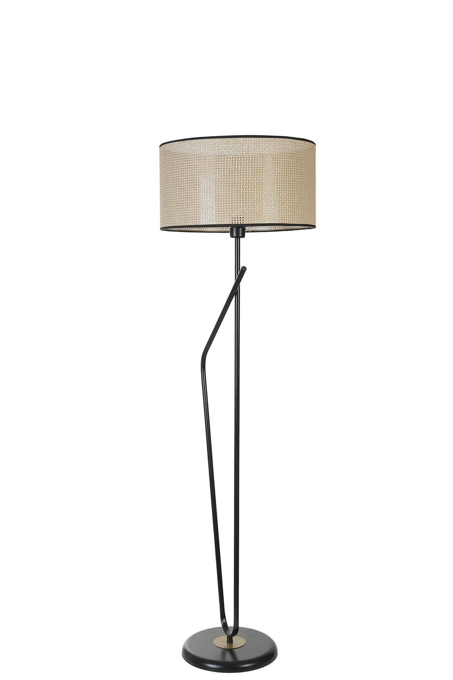 Candeeiro de Pé – 155 cm – Preto e Dourado – Metal