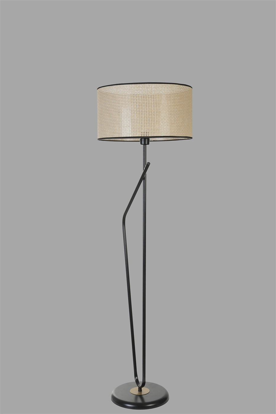 Candeeiro de Pé – 155 cm – Preto e Dourado – Metal