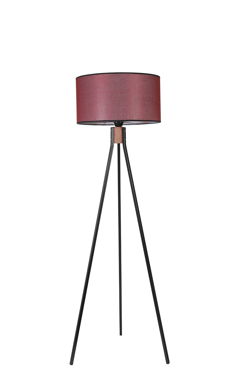 Candeeiro de Pé – 155 cm – Preto/Bordô – Metal ou Madeira