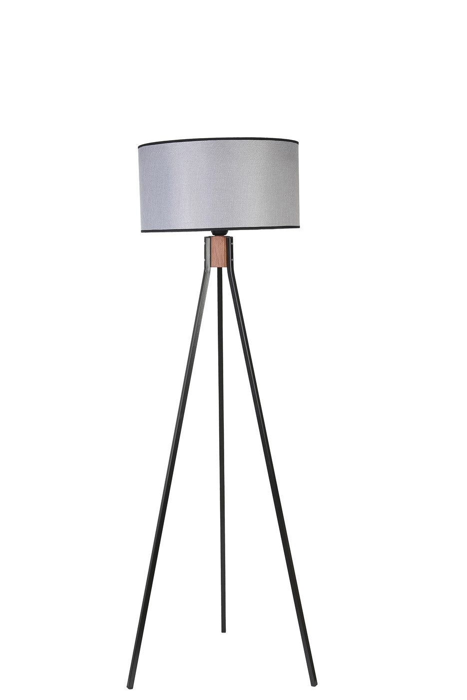 Candeeiro de Pé – 155 cm – Preto e Cinza – Metal ou Madeira