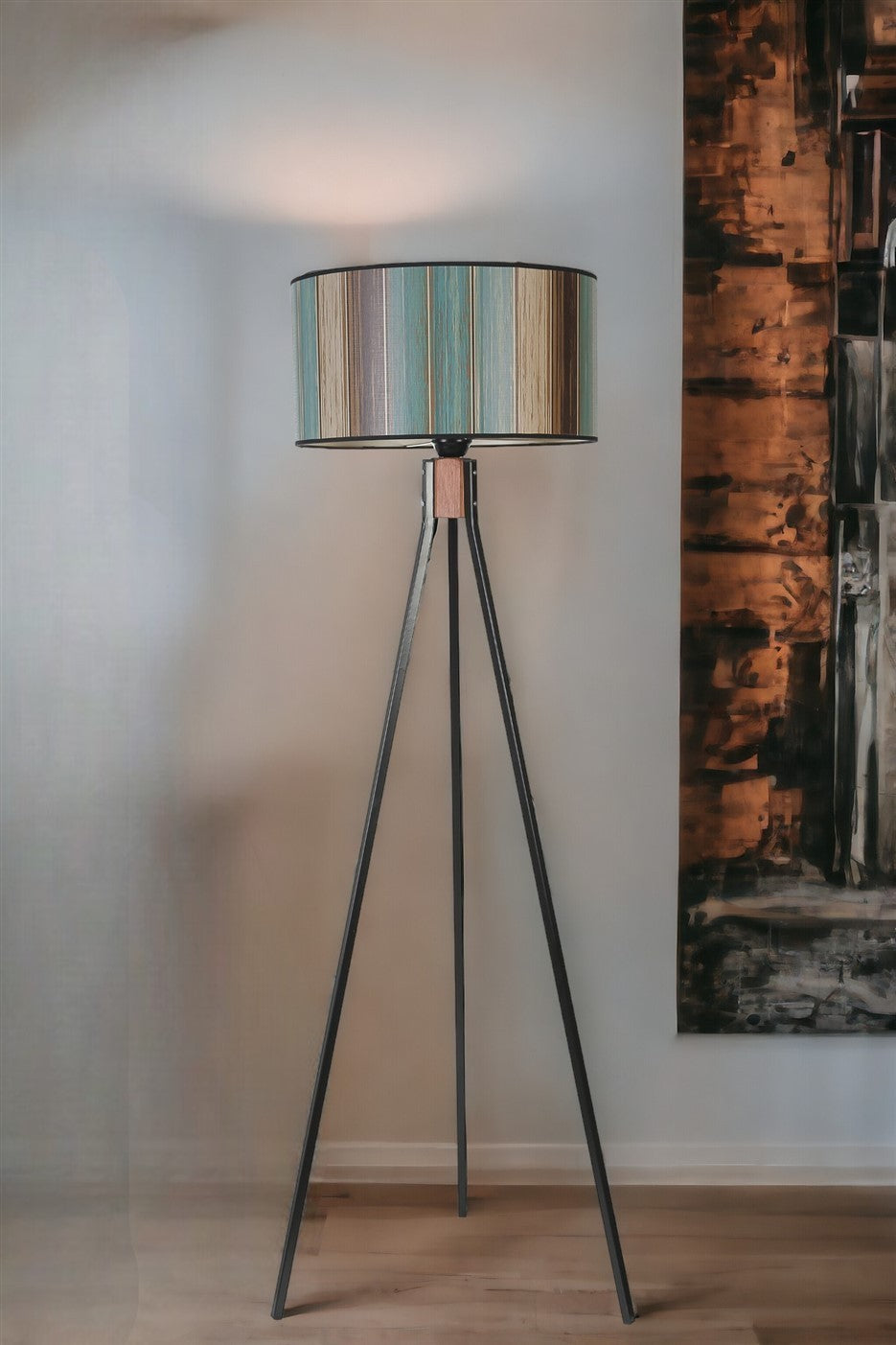 Candeeiro de Pé – 155 cm – Multicolorido – Metal ou Madeira