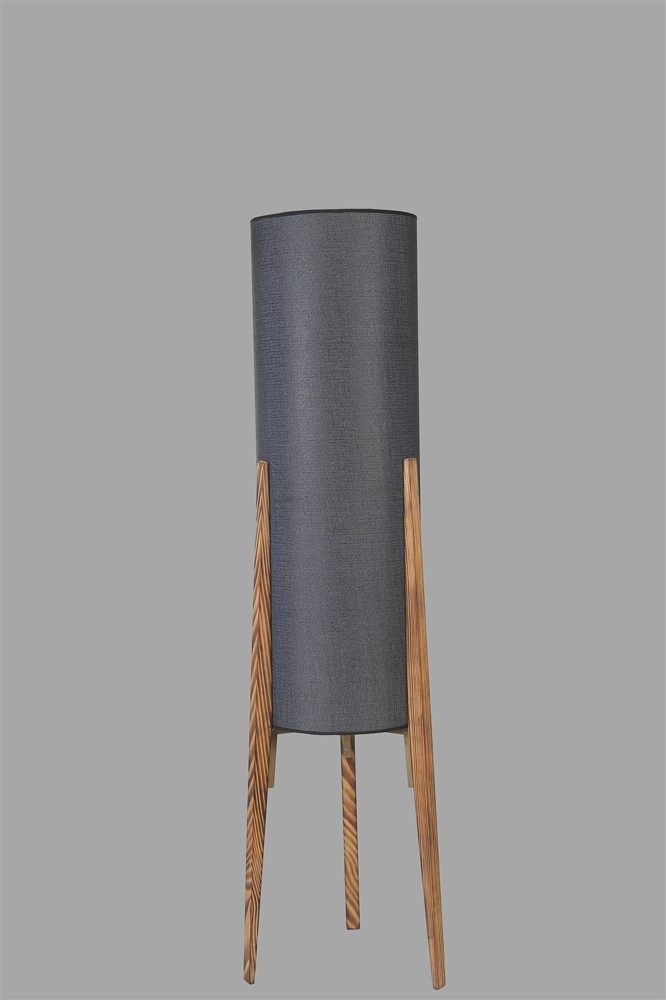 Candeeiro de Pé – 140 cm – Preto e Marrom – Metal ou Madeira