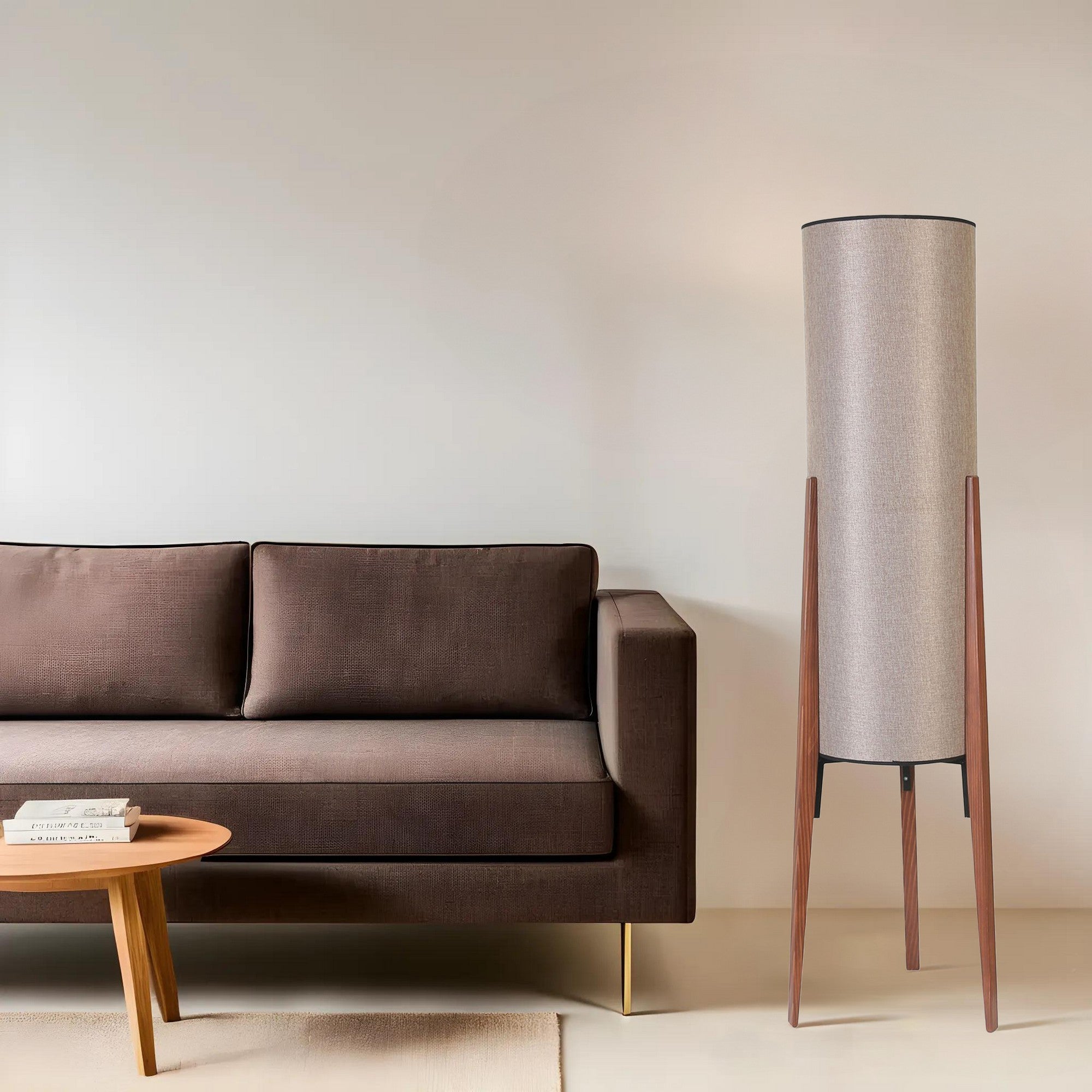 Candeeiro de Pé – 140 cm – Noz – Metal ou Madeira