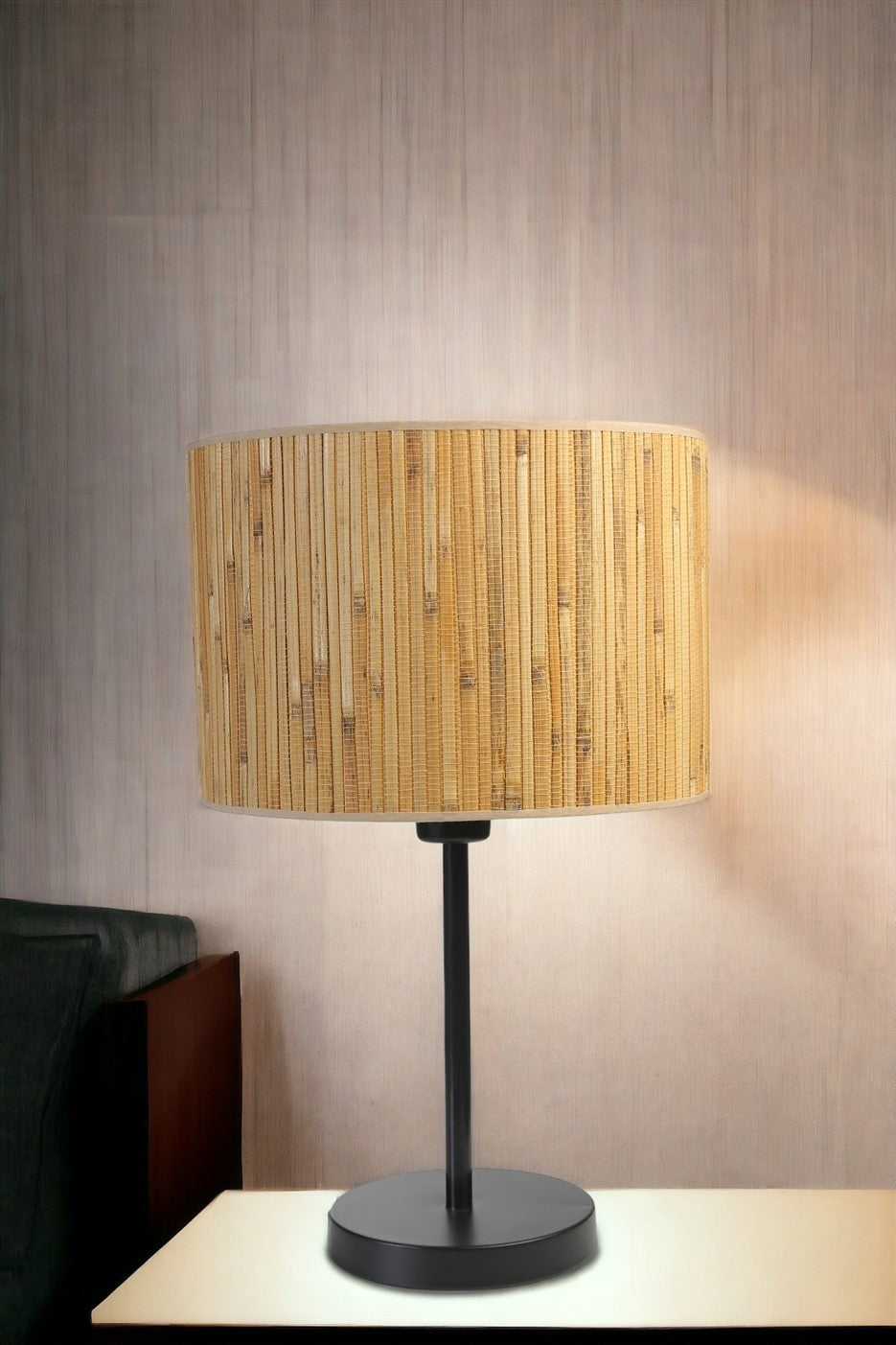 Candeeiro de mesa-Bambu-Carvalho
Preto