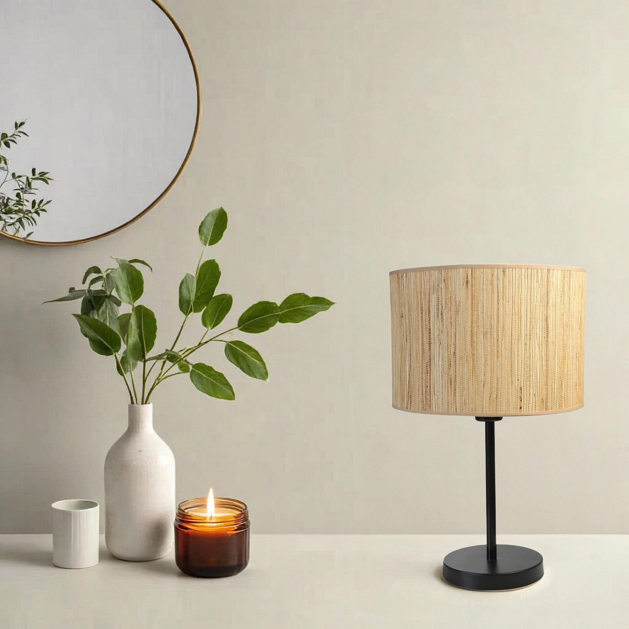 Candeeiro de mesa-Bambu-Preto
Bege
