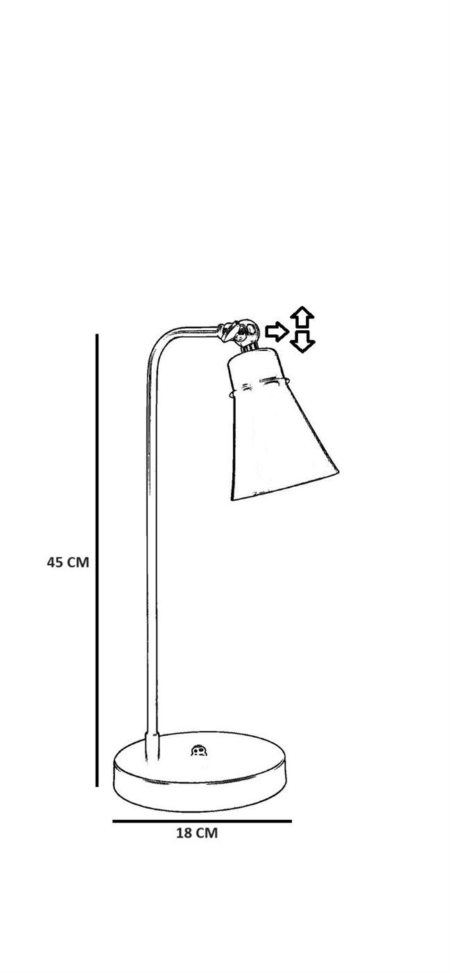 Candeeiro de Mesa – 45 cm – Dourado – Metal