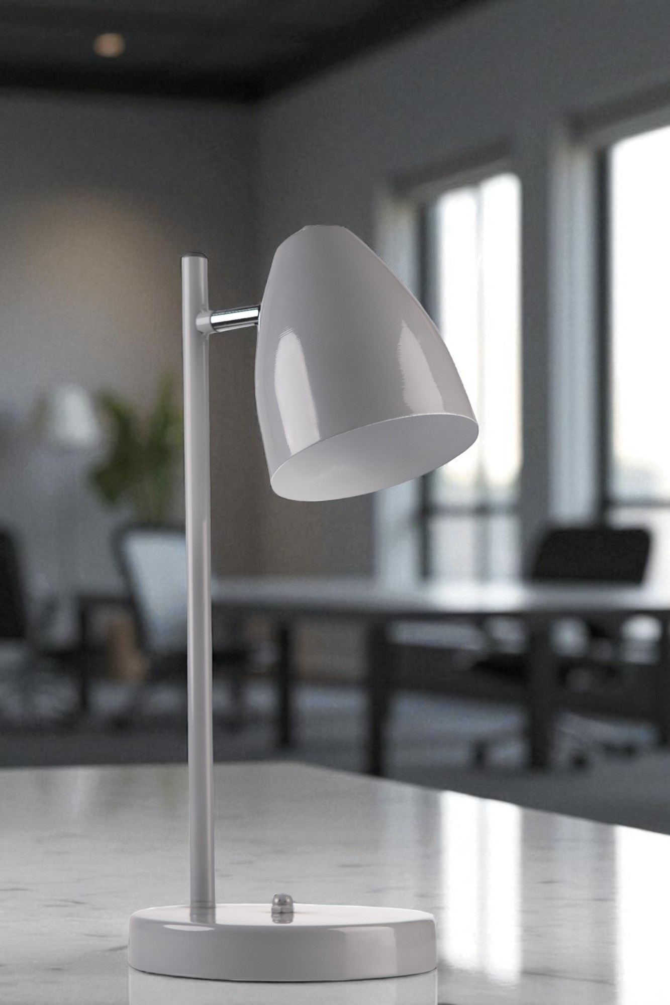 Candeeiro de Mesa – 43 cm de Altura – Cinza – Metal