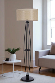Candeeiro de Pé – 150 cm – Bege e Preto – Metal