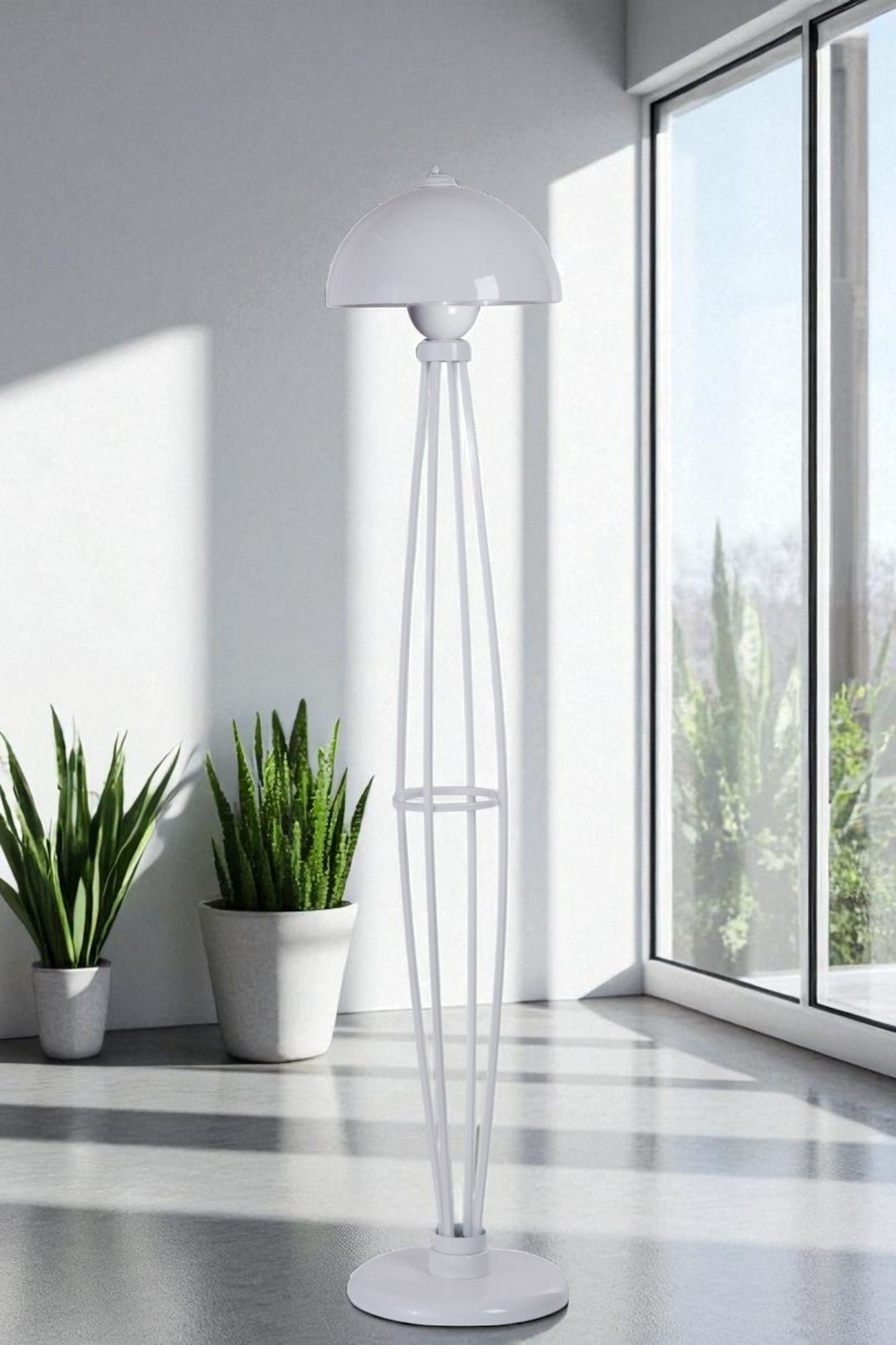 Candeeiro de Pé – 150 cm – Branco – Metal