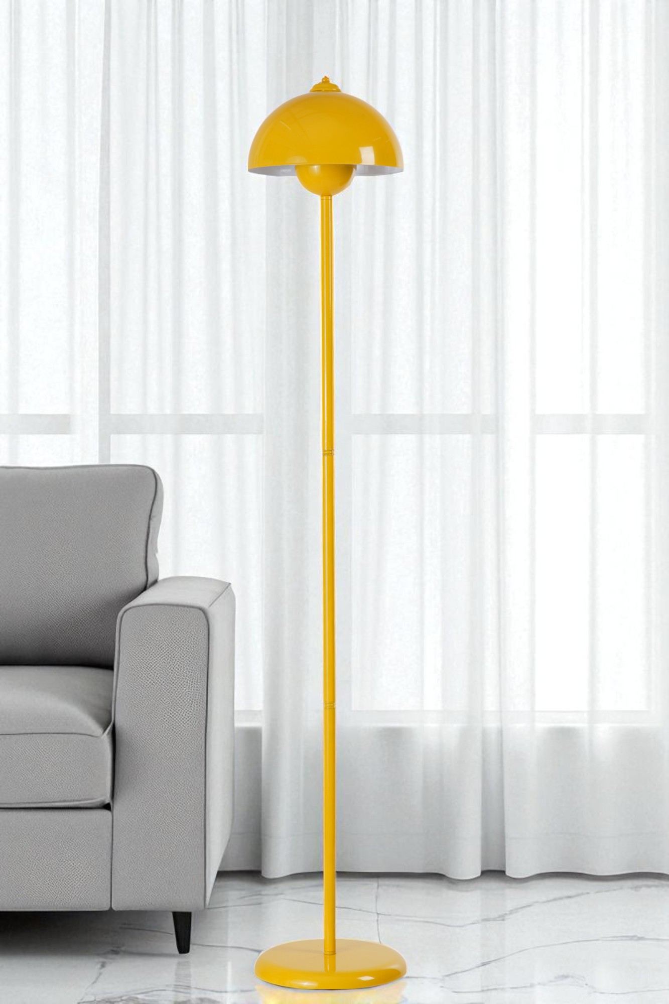 Candeeiro de Pé – 145 cm – Mostarda – Metal
