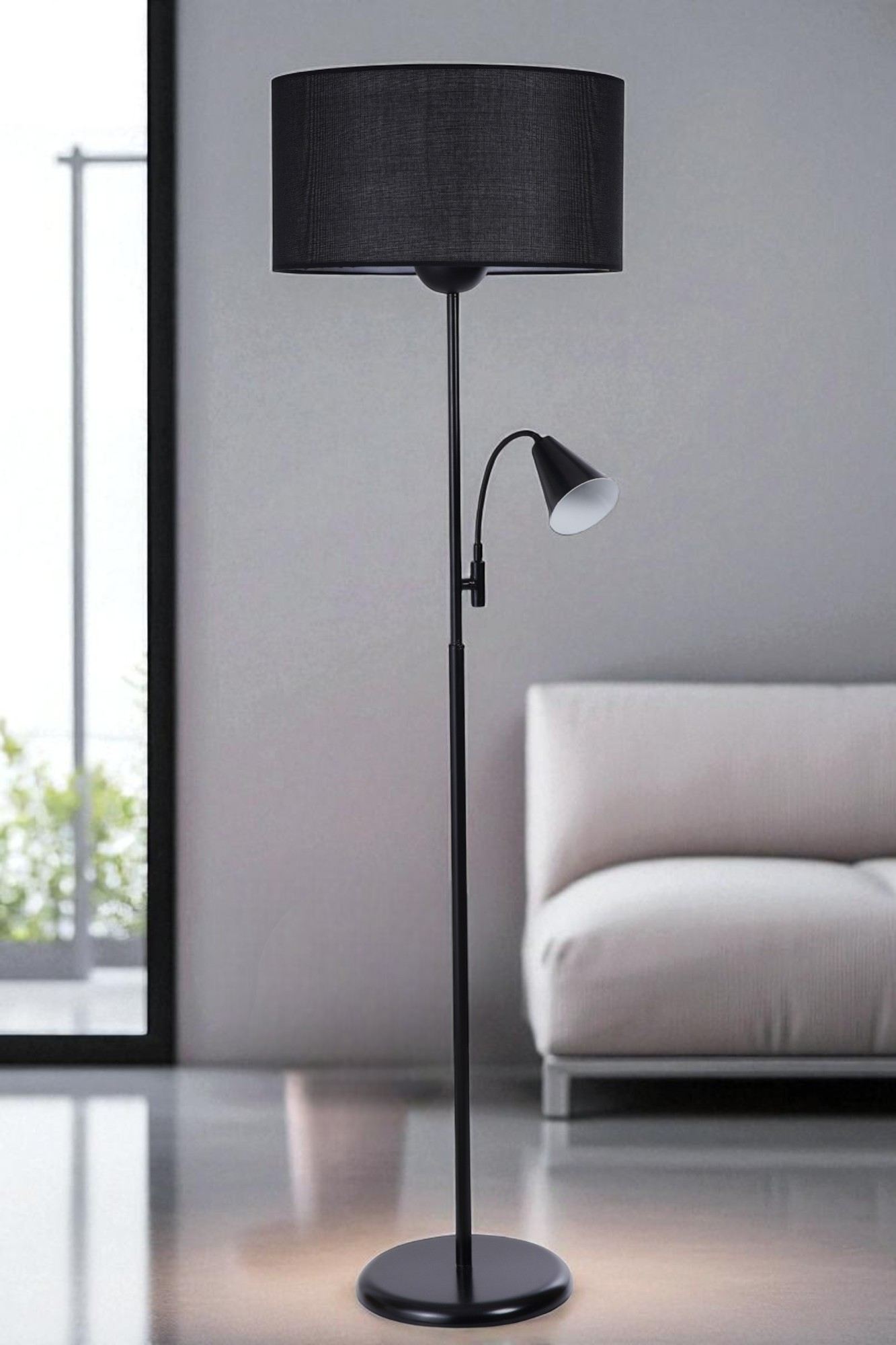 Candeeiro de Pé – 162cm – Preto – Metal