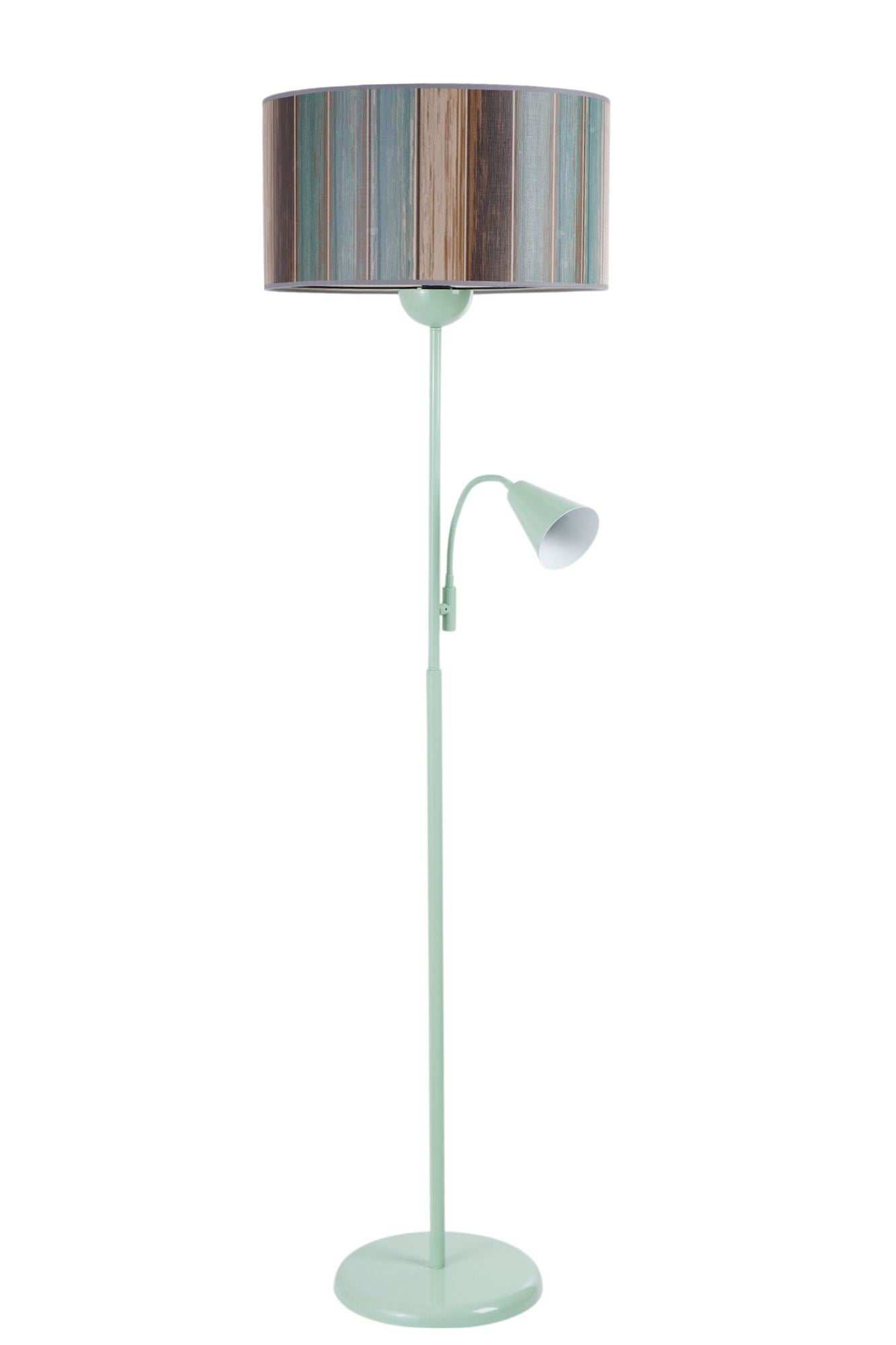 Candeeiro de Pé – Ø40 h:24 cm, Ø10 h:12 cm – Multicolorido e Menta – Metal