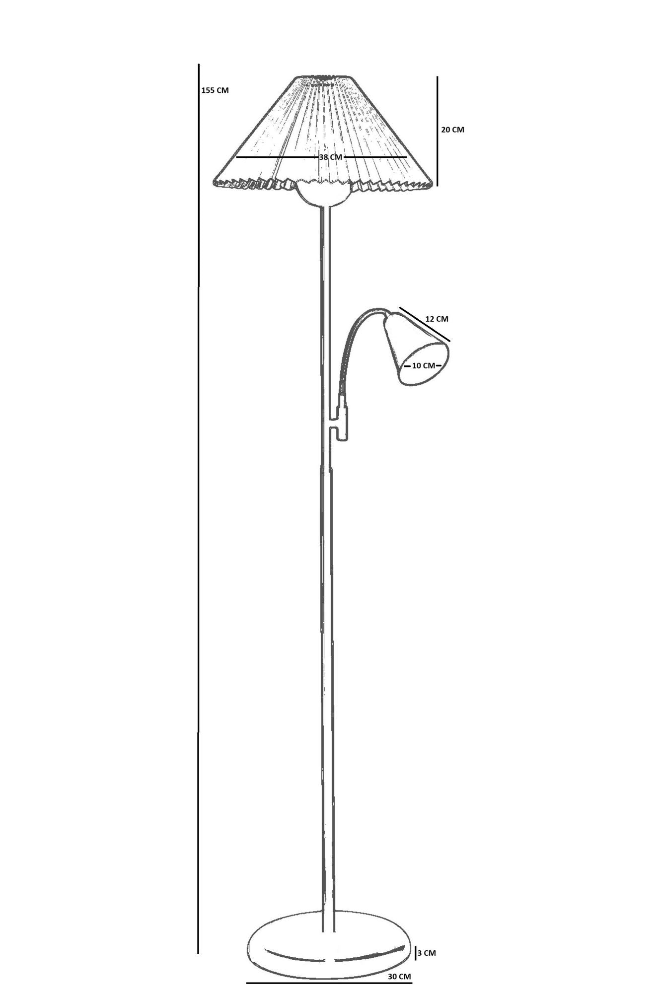 Candeeiro de Pé – 155 cm – Preto – Metal