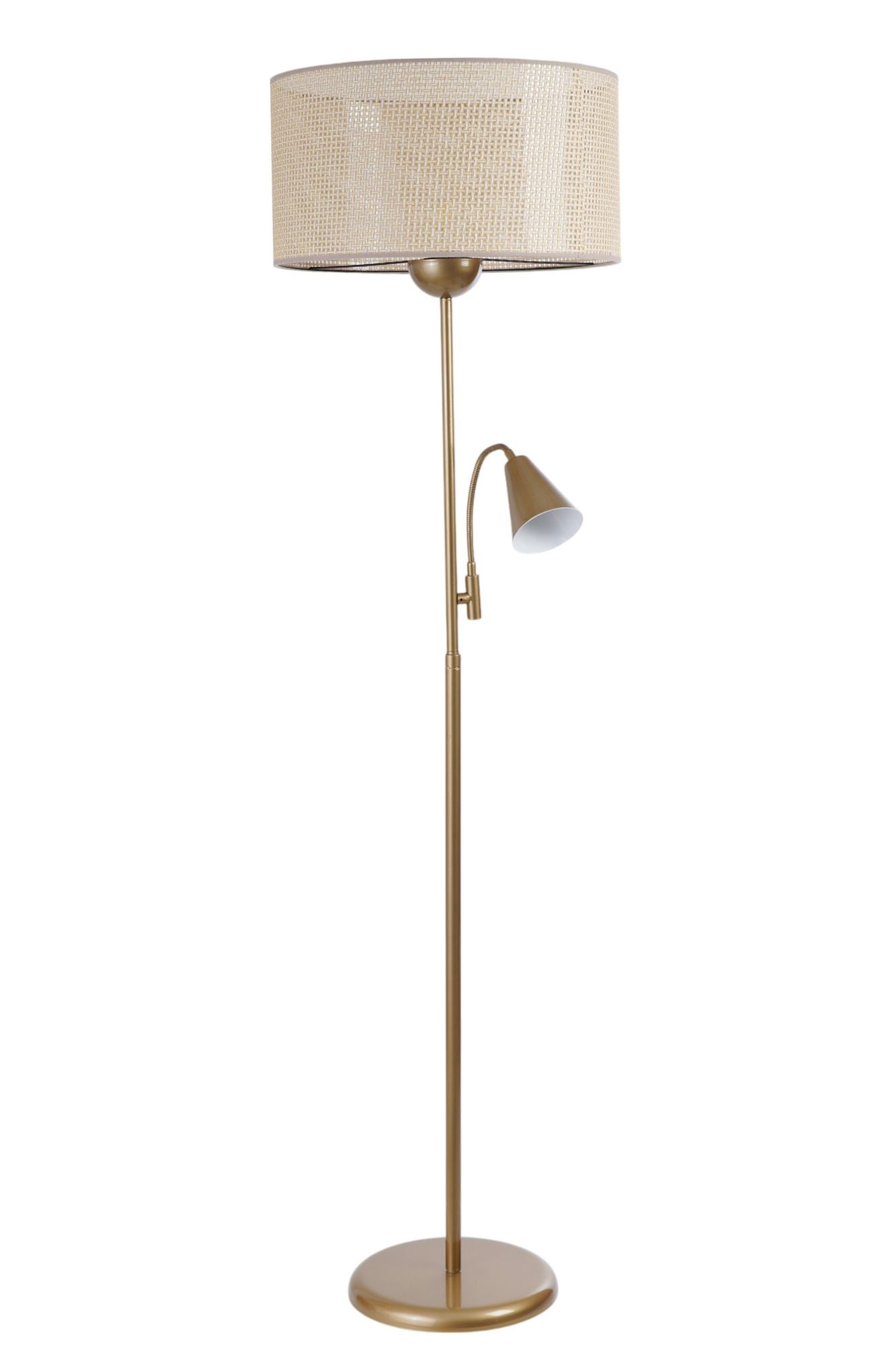 Candeeiro de Pé – 162 cm – Bege, Dourado – Metal