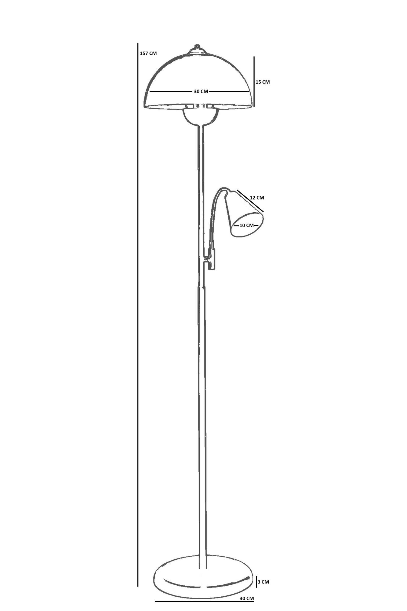 Candeeiro de Pé – 157 cm – Branco – Metal