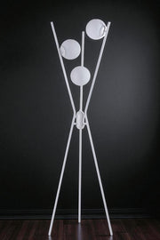 Candeeiro de Pé – 155 cm – Branco – Metal e Vidro